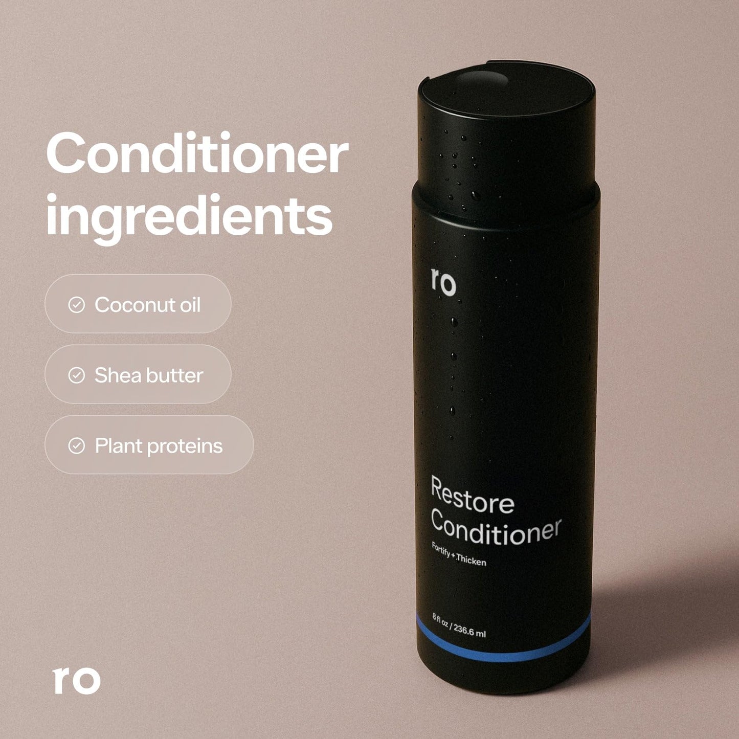 Ro Men's Revive Shampoo & Restore Conditioner Duo | Exfoliates, Clarifies, Fortifies & Moisturizes for Thicker Looking Hair, Made Without Sulfates Beauty & Personal Care Ro