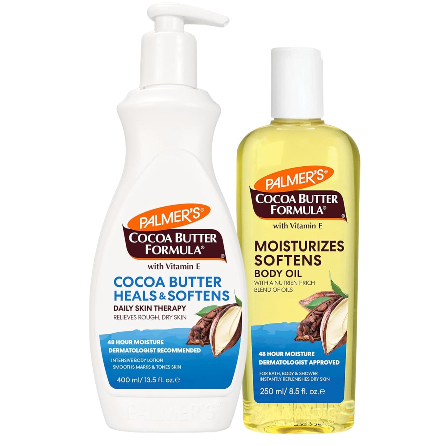 Palmer's Cocoa Butter Body Oil + Body Lotion, Value Skin Care Bundle for Dry Skin, Provides 48 Hour Moisture to Dry, Rough Skin, Includes 1 Beauty & Personal Care Palmer's