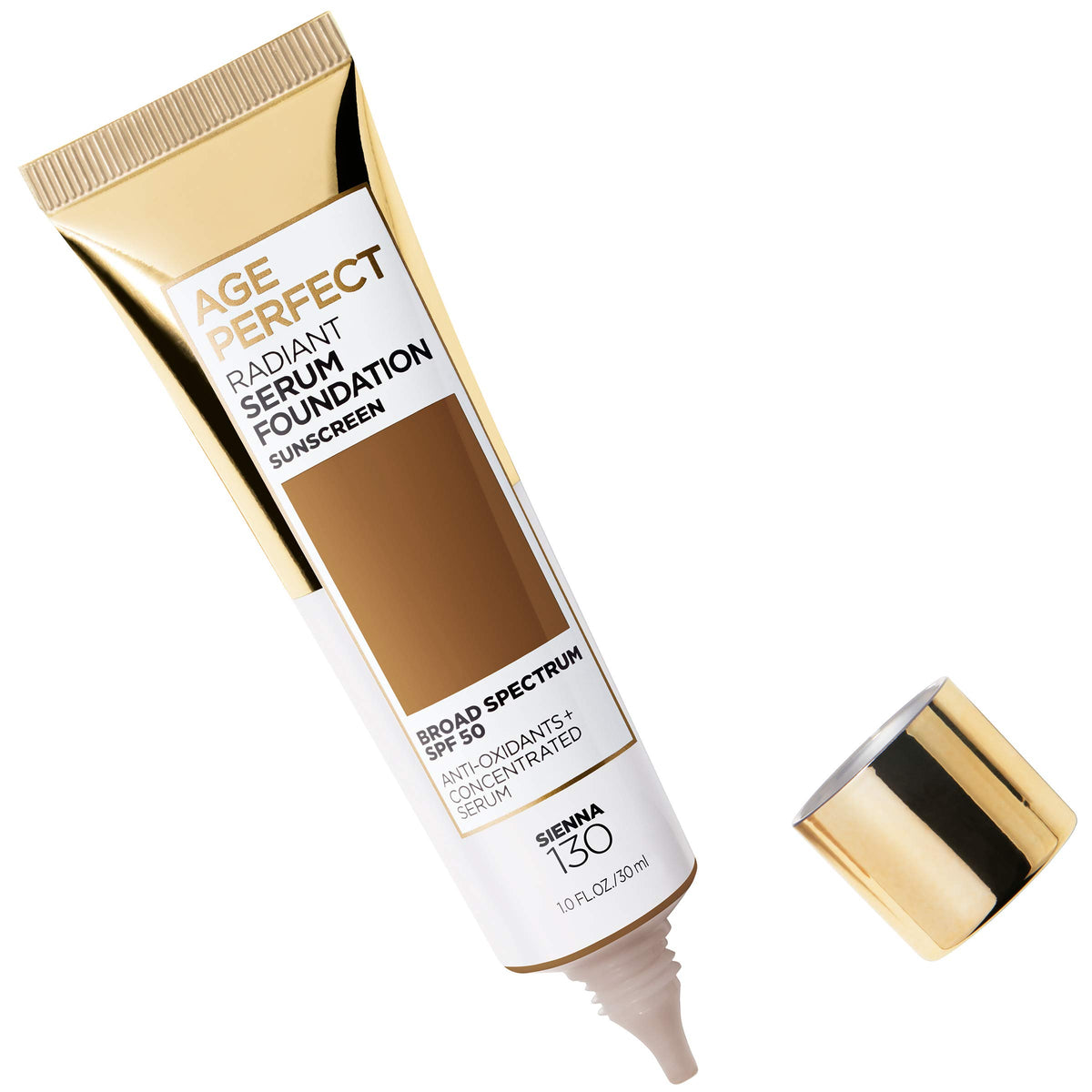 L'Oreal Paris Age Perfect Radiant Serum Foundation with SPF 50, Sienna, 1 Ounce
