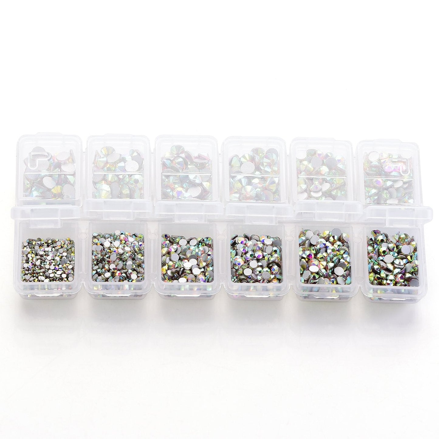 Zealer 1800pcs Crystals AB Nail Art Rhinestones Round Beads Top Grade Flatback Glass Charms Gems Stones for Nails Decoration Crafts Eye Makeup Clothes Beauty & Personal Care Zealer