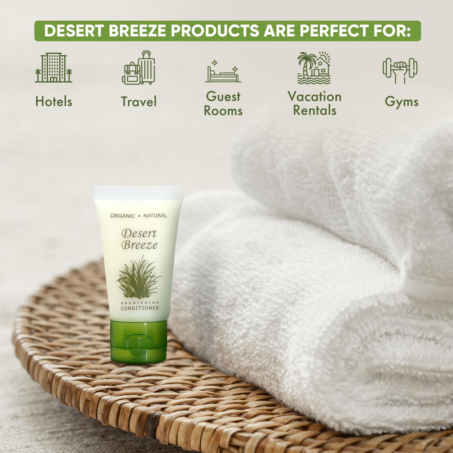 Travel Size Hotel Conditioner 20 Count 1 oz Bottles Guest Amenities for Vacation Rentals and Short Term Rentals Paraben Free Green Tea Lemongrass Beauty & Personal Care Desert Breeze