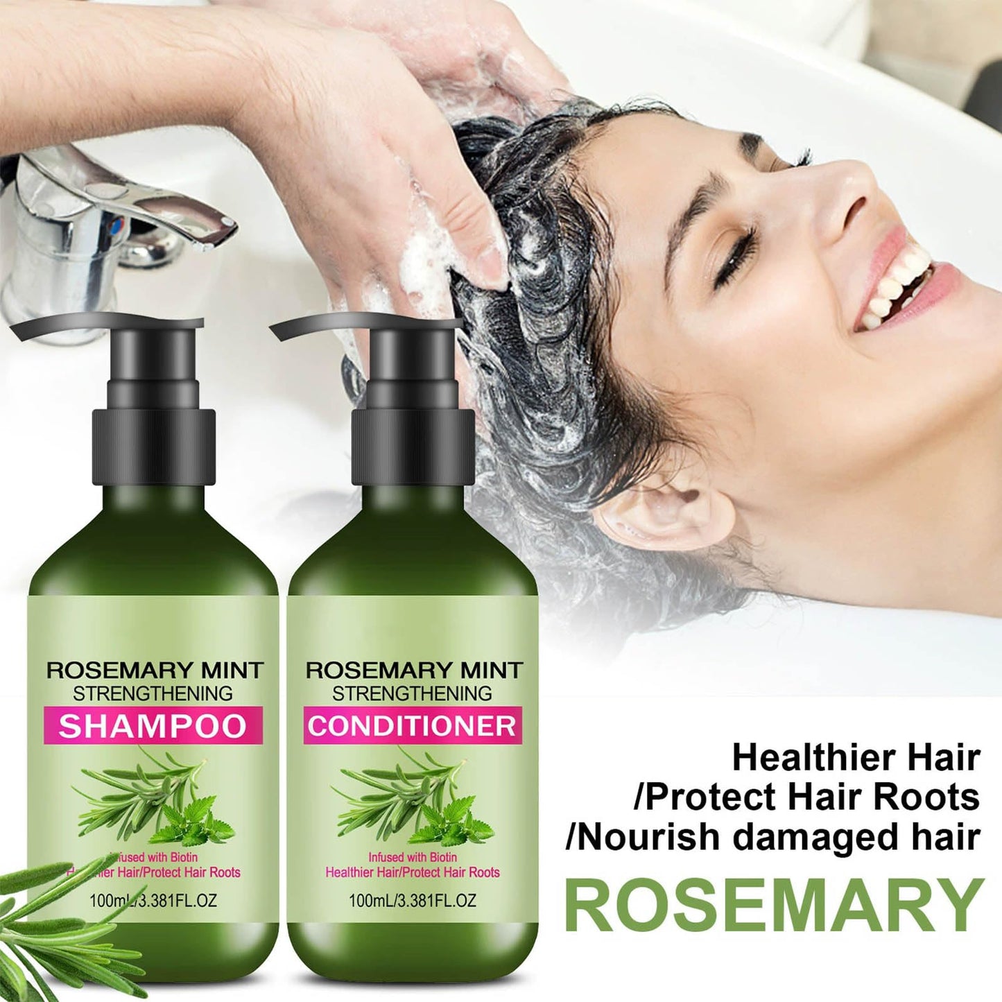 Rosemary Hair Care Shampoo & Conditioner Set, Hair Care Set for All Hair Types, Gentle Cleansing,Moisture Repair,Frizz Control,Shine Boost,Volume Beauty & Personal Care TUOSHITONG