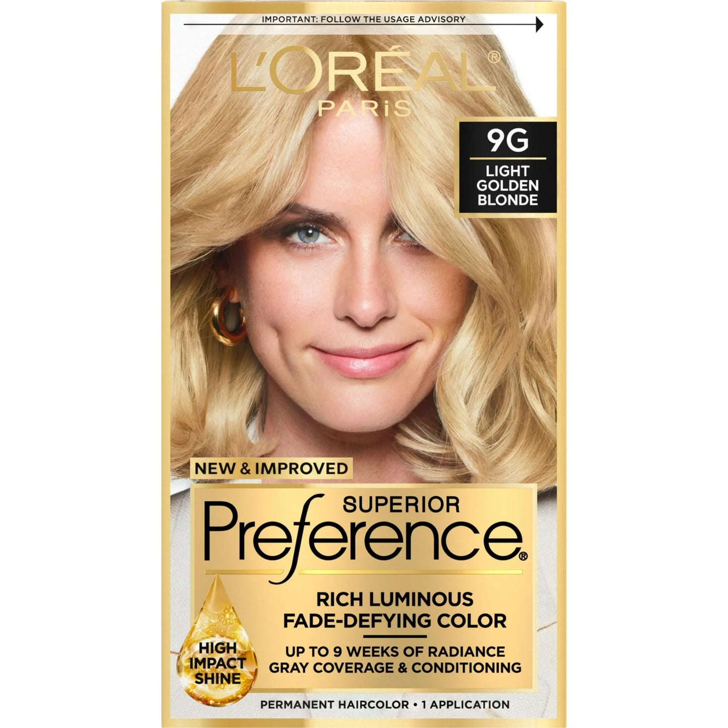 L'Oreal Superior Preference - 9G Light Golden Blonde 1 Each (Pack of 12) Beauty & Personal Care L'Oreal Paris