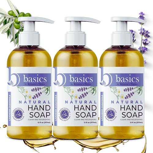 Brittanie's Thyme Basics Natural Olive Oil Hand Soap, Lavender Chamomile - 12 fl oz, Pack of 3 - Cruelty Free, Vegan, No Synthetic Additives, No Beauty & Personal Care Brittanie's Thyme