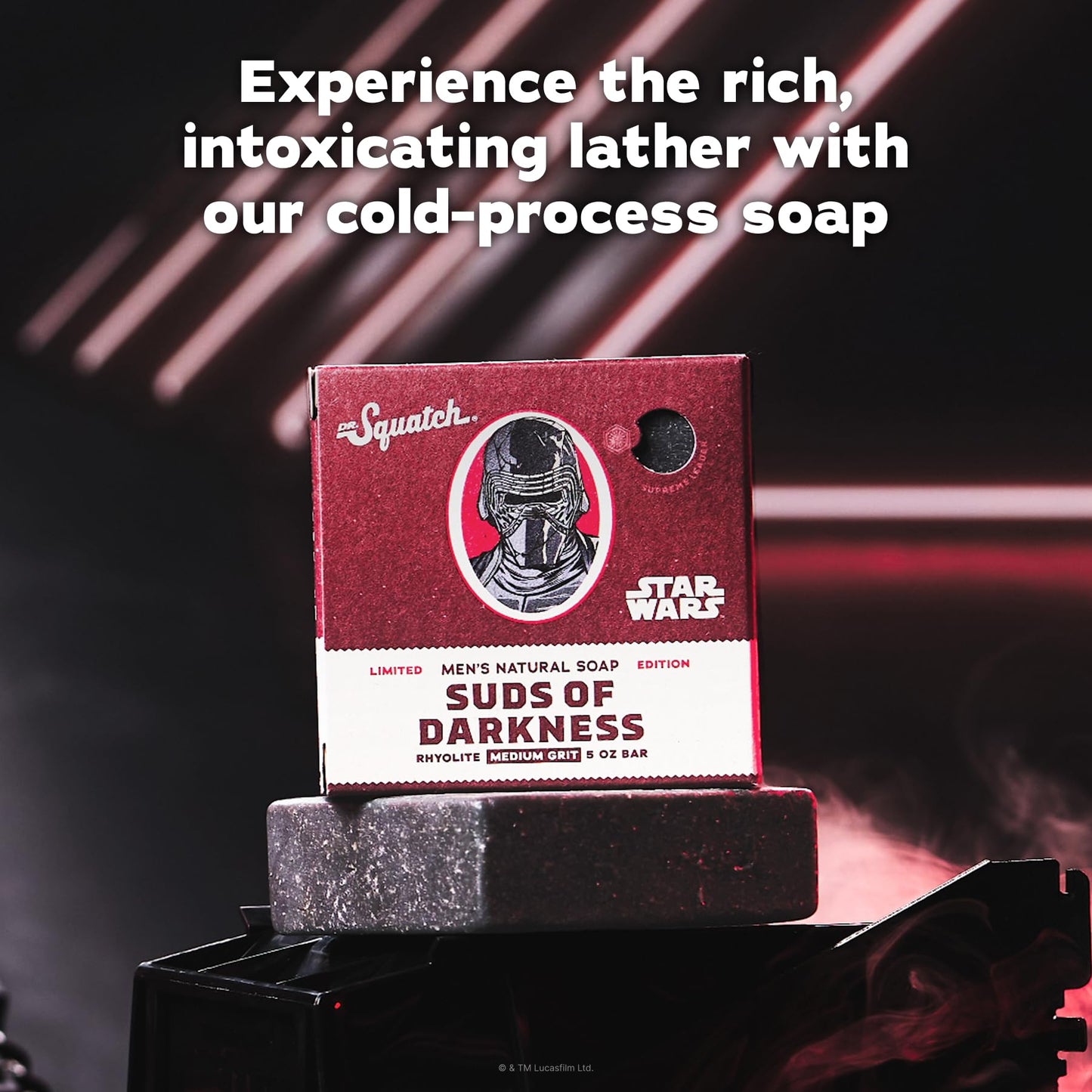 Dr. Squatch Natural Men's Bar Soap - Star Wars Inspired Gifts for Men - Natural Cold Process Soap Bar - Suds of Darkness (5 oz) Beauty & Personal Care Dr. Squatch