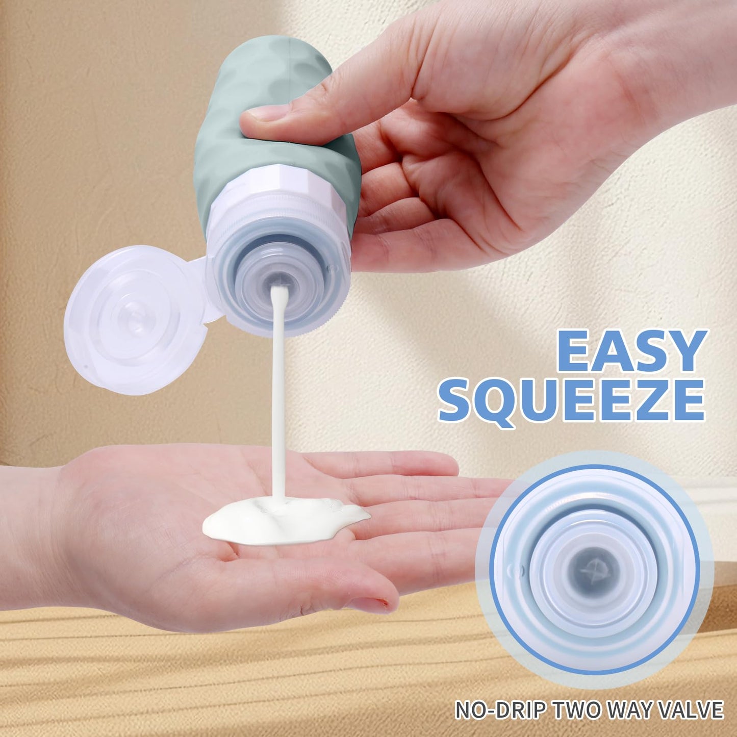 Silevoler Travel Bottles for Toiletries, 4pcs Tsa Approved 3oz Travel Size Containers, BPA Free Leak Proof Premium Silicone Bottles, Refillable Liquid Beauty and Personal Care Silevoler