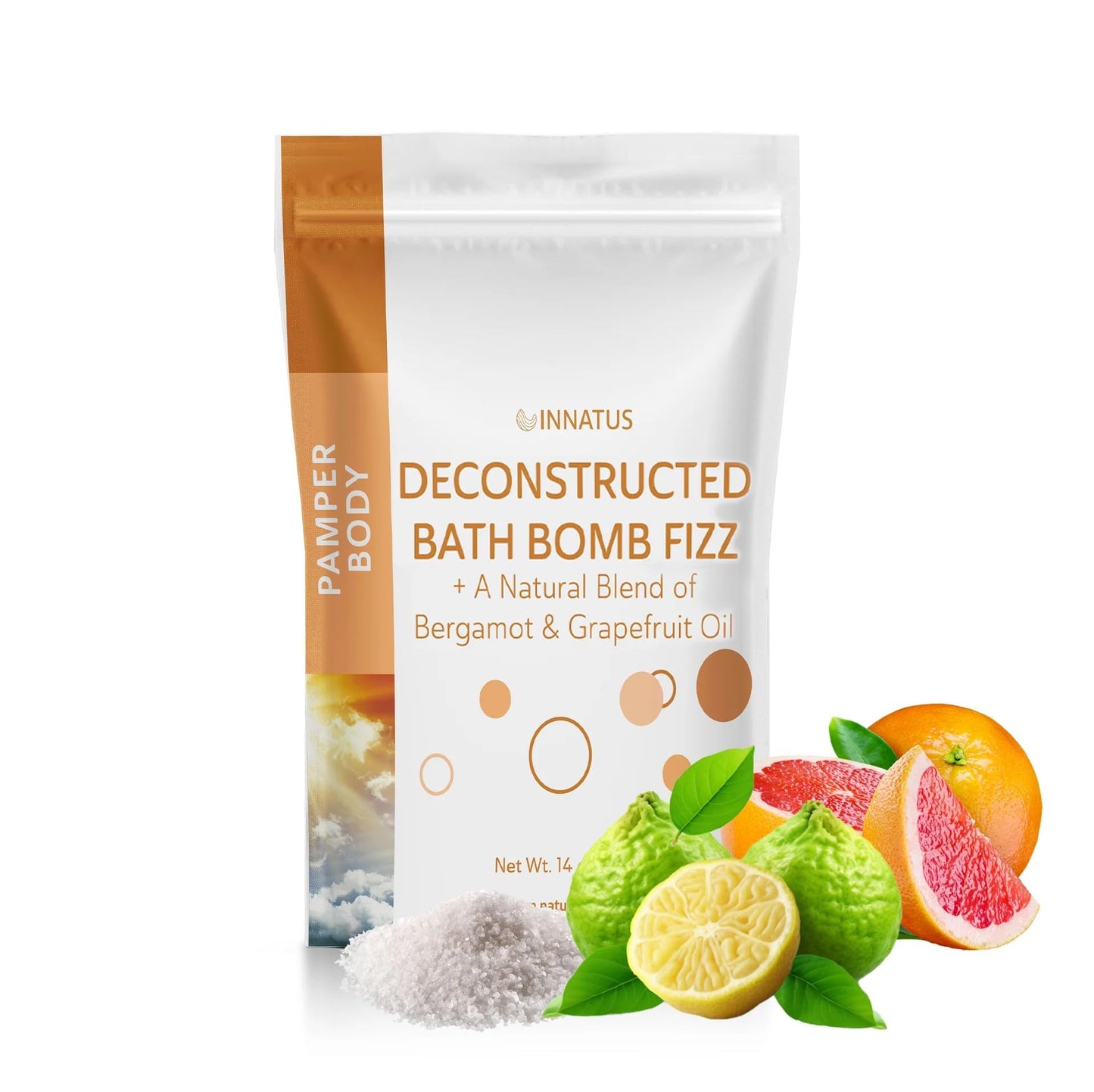 Sea Salt Fizzy Deconstructed Sleeping Beauty Bath Bomb - 14oz Bath Fizz - Infused with Natural Oils for Deep Relaxation (Lemon) Beauty and Personal Care INNATUS