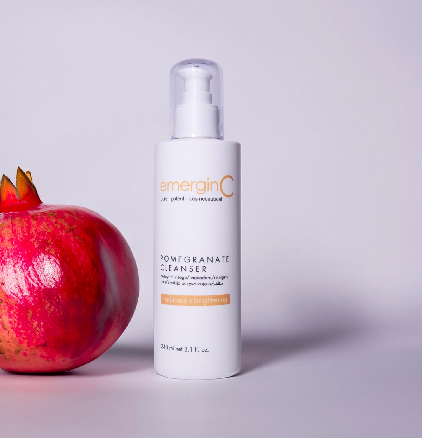 emergin C Pomegranate Gel Cleanser - Hydrating Face Wash with Fruit Extracts + Green Tea - Contains Vitamins A, C + E (8.1 oz, 240 ml) Beauty & Personal Care emergin C