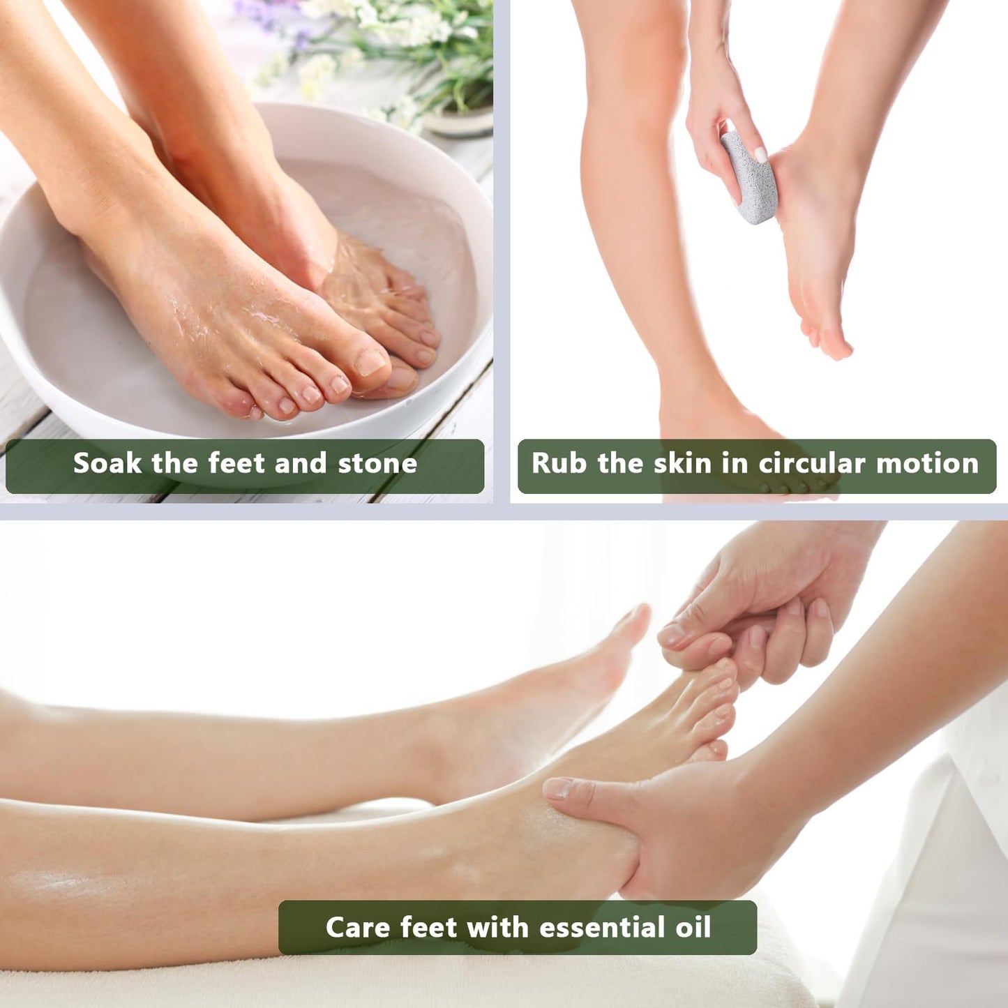 Natural Foot Pumice Stone for Feet, Borogo 2-Pack Lava Pedicure Tools Hard Skin Callus Remover for Feet and Hands - White&Red Beauty and Personal Care Borogo