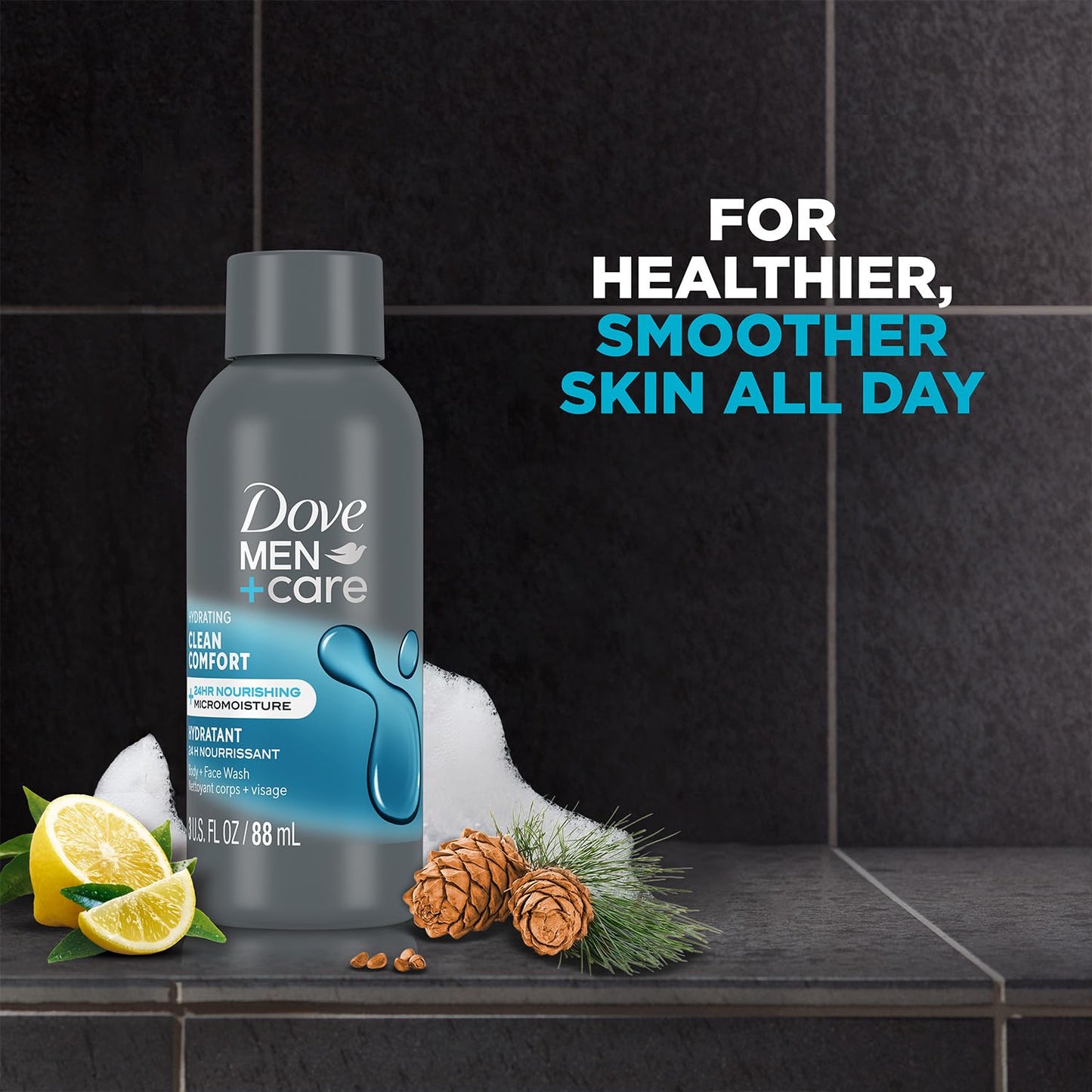 DOVE MEN +CARE Hydrating Clean Comfort Body and Face Wash with 24-Hour Nourishing Micromoisture Technology Body Wash for Men, 3 oz (3 pack) Beauty & Personal Care DOVE MEN + CARE