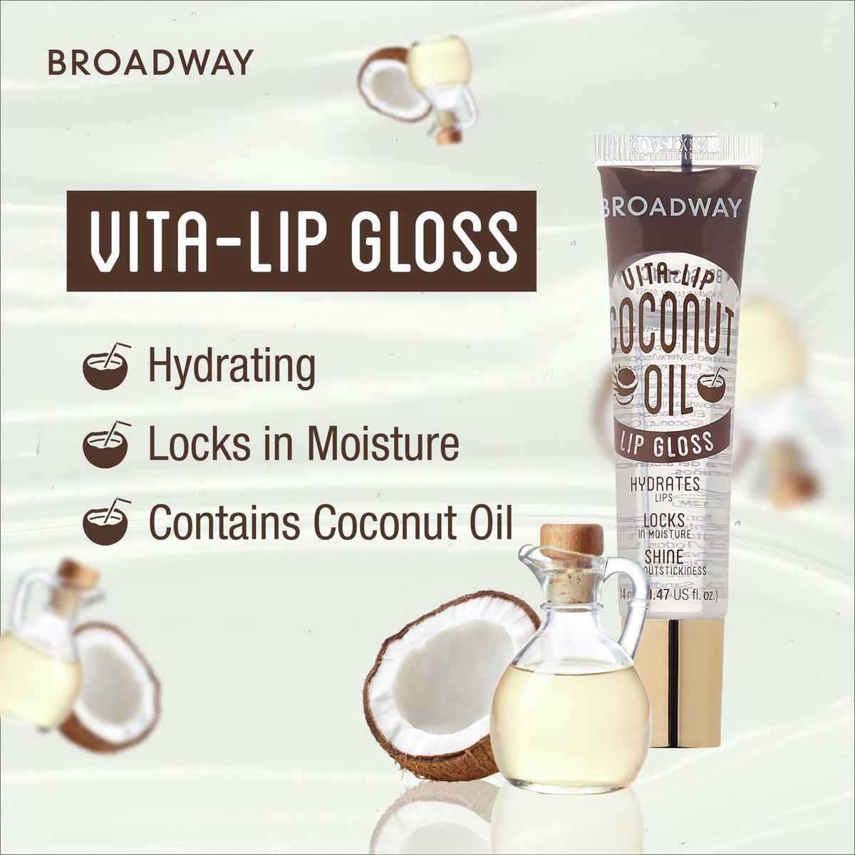 Ruby Kisses Broadway Vita-Lip Clear Lip Gloss (6 Pack Mint, Rosehip, Coconut Oil), Ultra-Hydrating & Soothing Formula with Vitamin Oils, High-Shine Beauty & Personal Care Ruby Kisses
