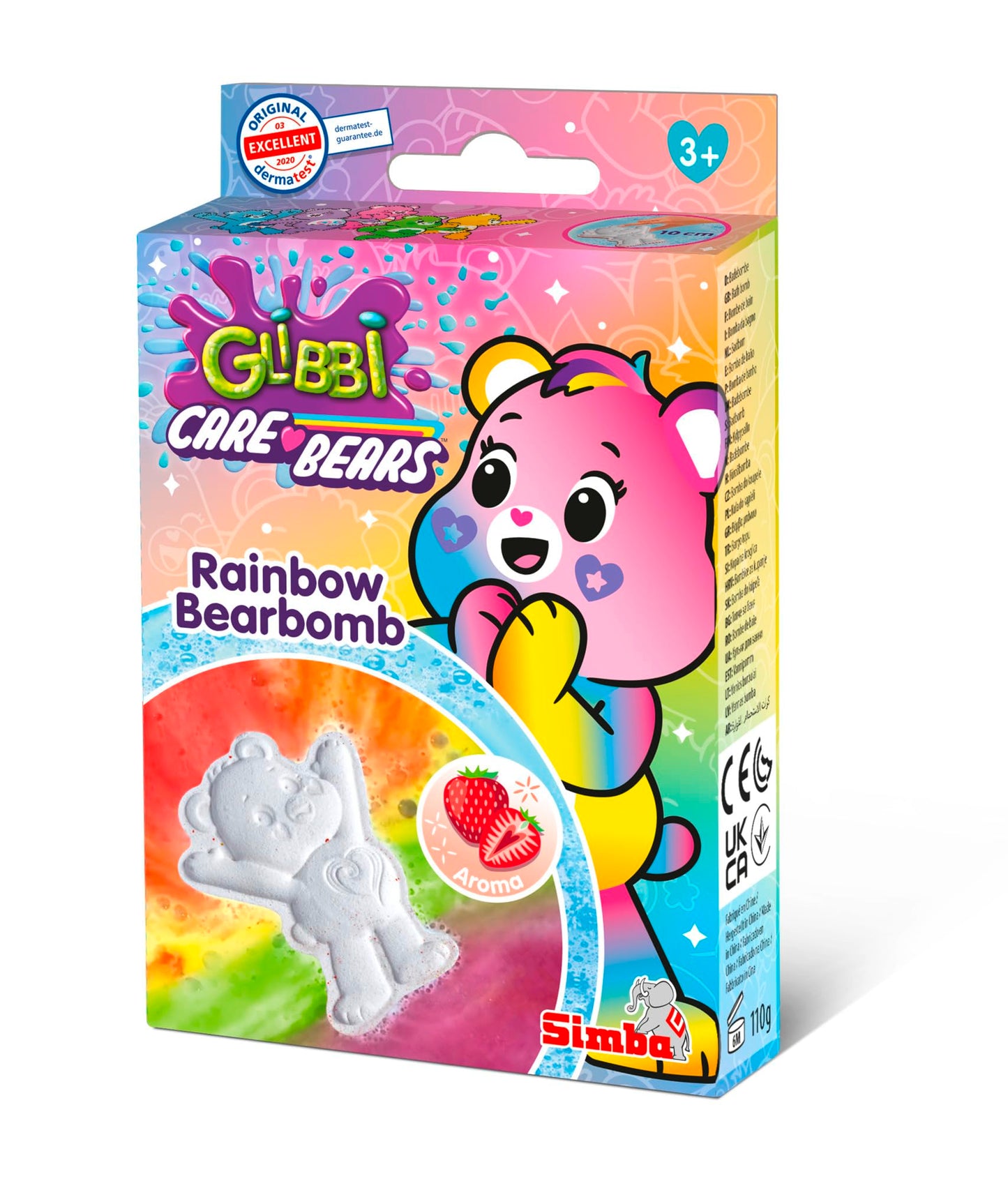 Simba Glibbi Care Bears Bearbomb Lucky Bear Bath Bombs Magic Colour Effect Bath Toy 110 Grams Ages 3+ Beauty and Personal Care Simba