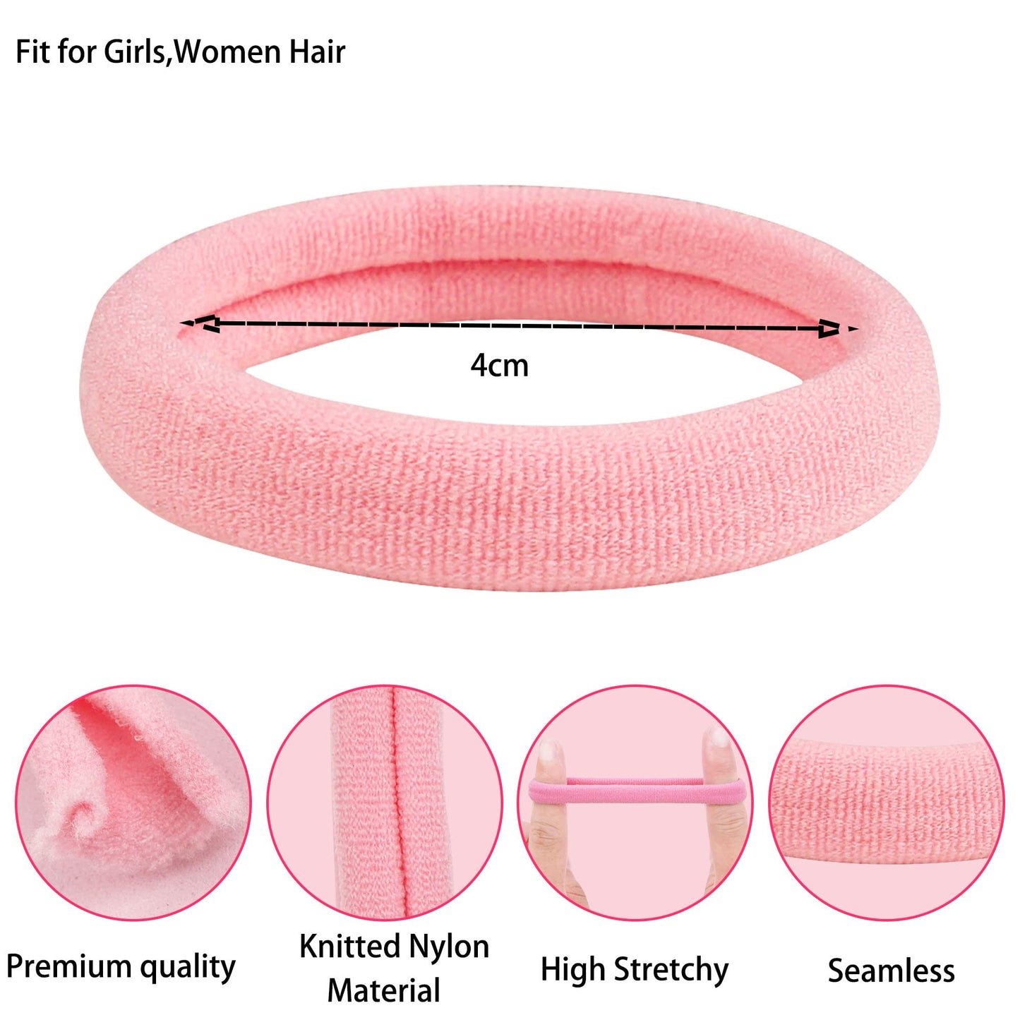 CÉLLOT 100PCS Elastic Hair Ties, 4cm Diameter Seamless Nylon Bands, Normal Ponytail Holders for Women & Children Beauty and Personal Care CÉLLOT