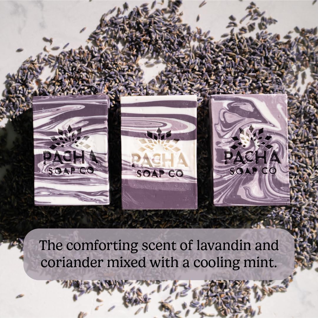 Pacha Soap Co. Bar Soap - French Lavender Scent, Handcrafted Bar Soap with Clean Essential Oils, Moisturizing, Calming Scented Soap for Face, Hands Beauty & Personal Care Pacha Soap Co