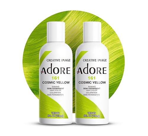Adore Semi Permanent Hair Color (161 Cosmic Yellow) (2 Pack) | Vegan & Cruelty-Free Yellow Hair Dye | No Ammonia, No Peroxide, No Alcohol | 4 Fl Oz Beauty & Personal Care Adore