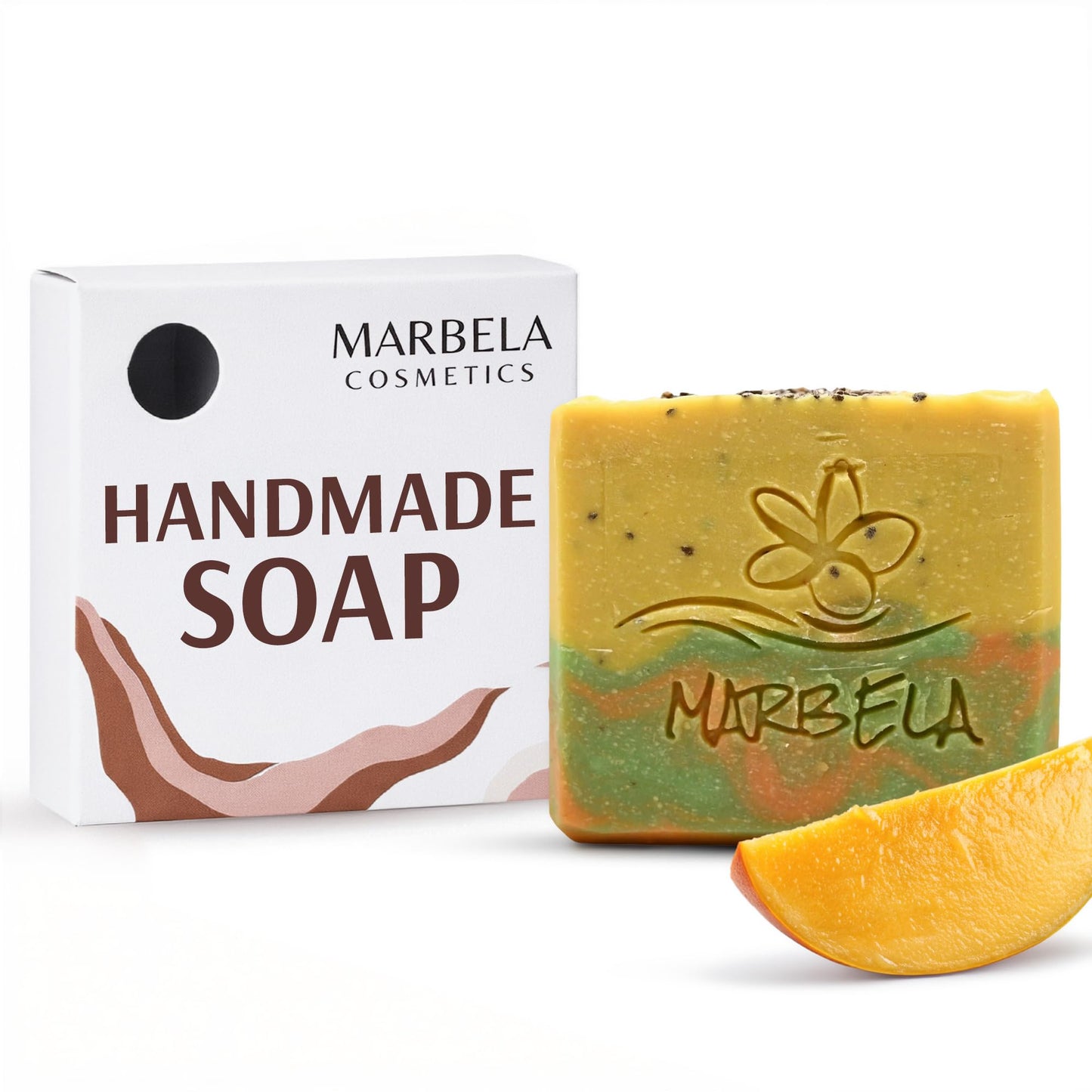 Marbela Cosmetics Handmade Soap Bar - Made in USA, Vegan Friendly, Palm Oil Free, Natural Bar Soap - Gentle Face & Body Soap for Daily Skin Care Beauty & Personal Care Marbela