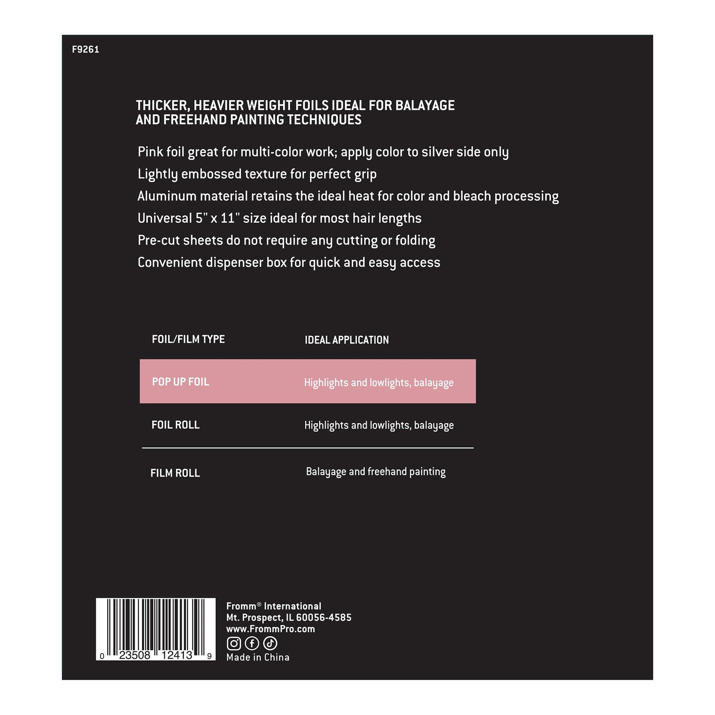 Fromm Pop Up Hair Foils, Light Pink Foils, Cosmetology Supplies, Hairstylist Essentials, Lightweight, Ideal for Highlighting and Coloring, Precut, 5" Beauty & Personal Care Fromm
