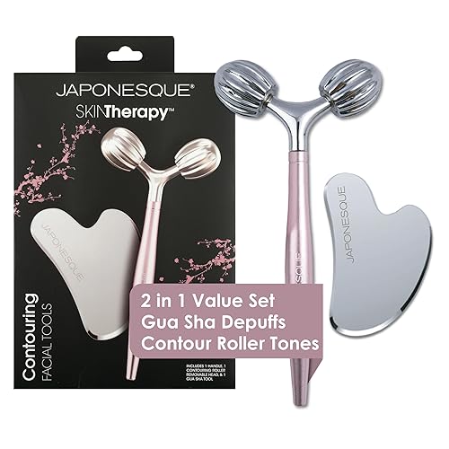 JAPONESQUE SKINTherapy Contouring Facial Tool V Roller for Lymphatic Drainage, Facial Massage, Relieves Tension and Improves Absorption of Skin Care Beauty & Personal Care JAPONESQUE