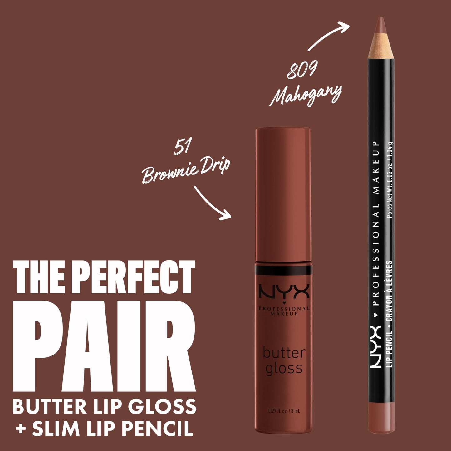 NYX PROFESSIONAL MAKEUP Butter Gloss Brown Sugar, Non-Sticky Lip Gloss - Brownie Drip (Deep Brown) Beauty & Personal Care NYX PROFESSIONAL MAKEUP
