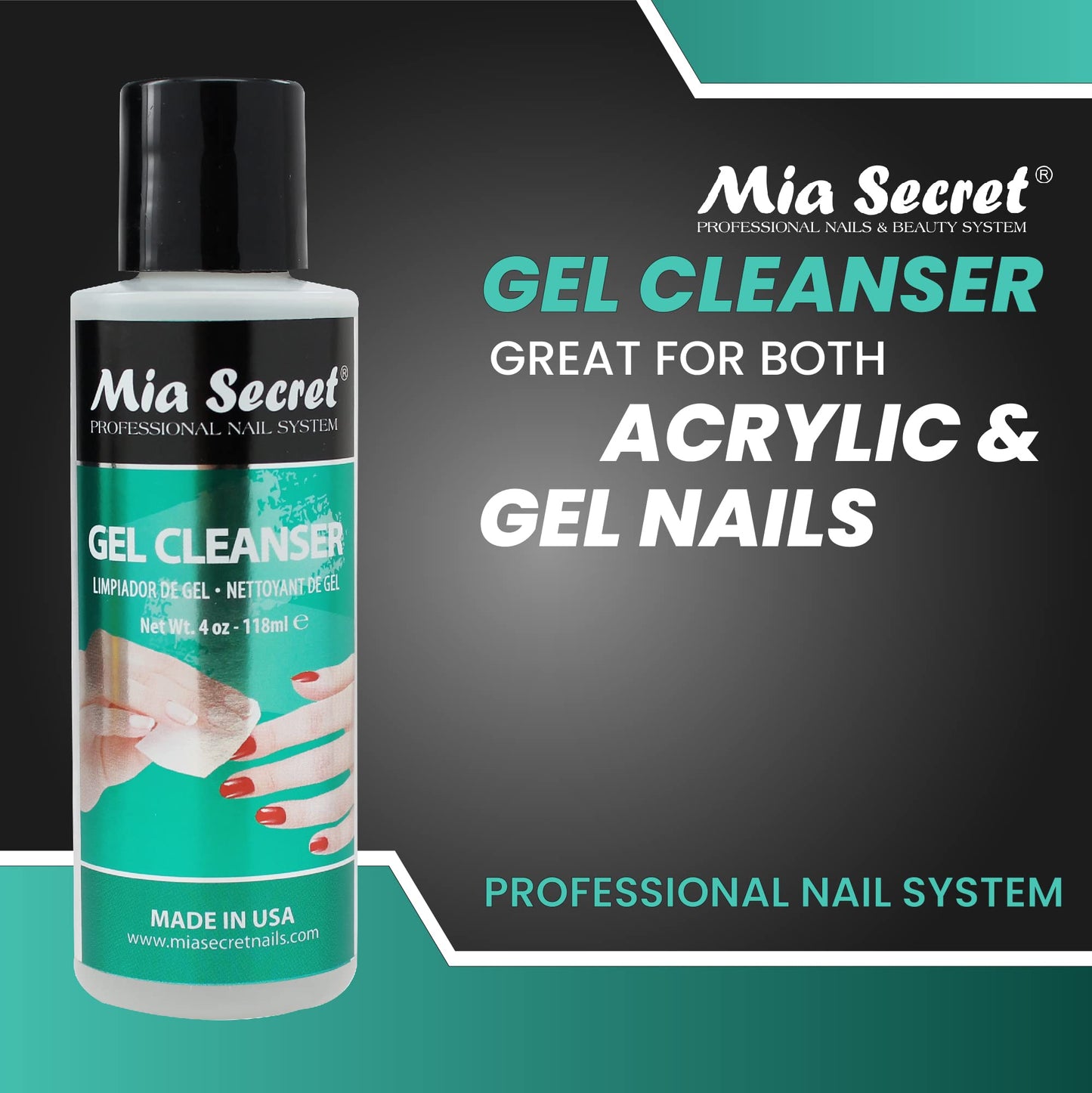 Mia Secret - Gel Cleanser multiple sizes UV Gelux and Gel Systems Cleanser (4 oz.) Beauty & Personal Care Mia Secret