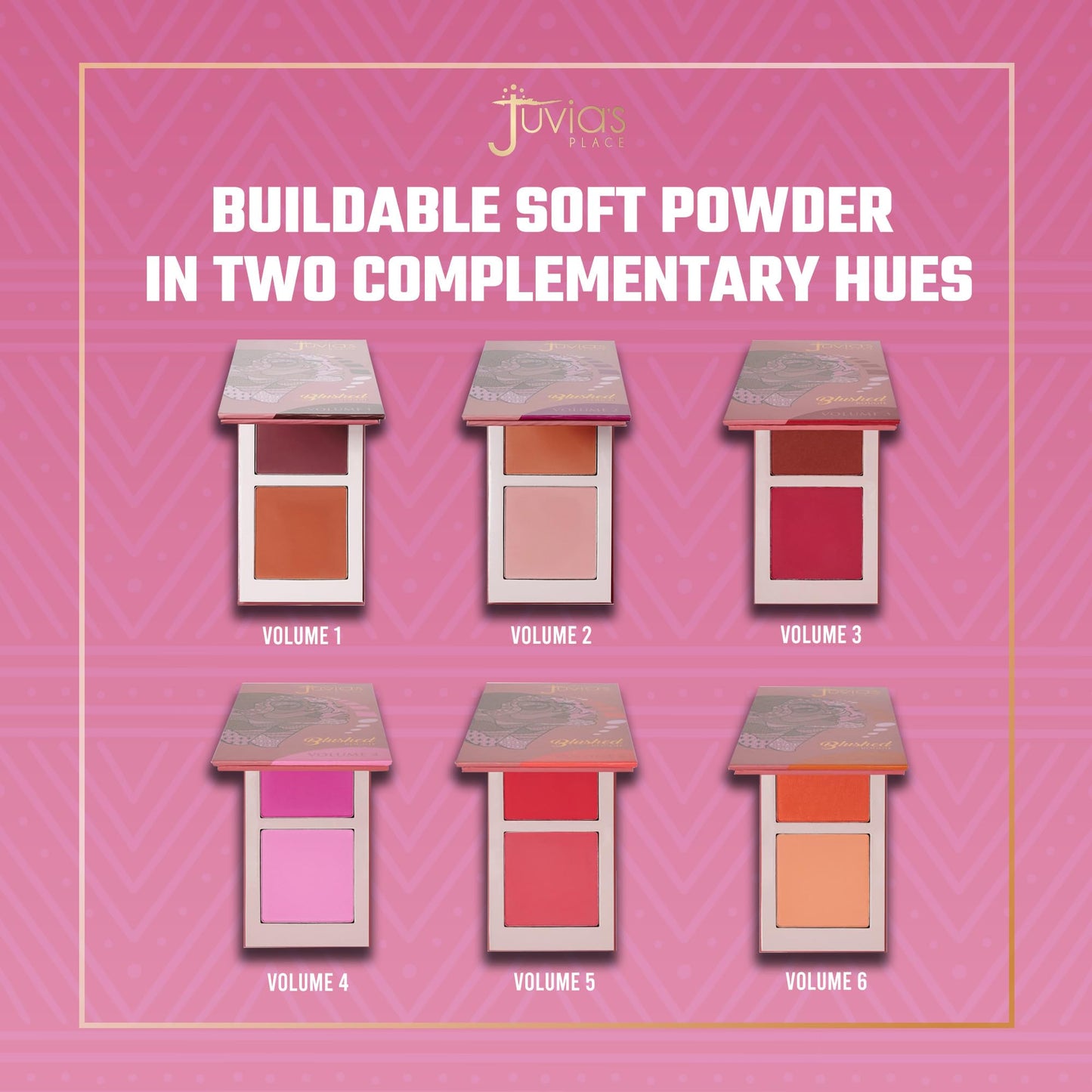 Juvia's Place Blushed Duo Blush Volume4 - Two Tone Pigmented Buildable Pressed Mineral Powder - Rosy Natural Cheeks Matte Fresh Finish for All Skin Beauty & Personal Care Juvia's Place