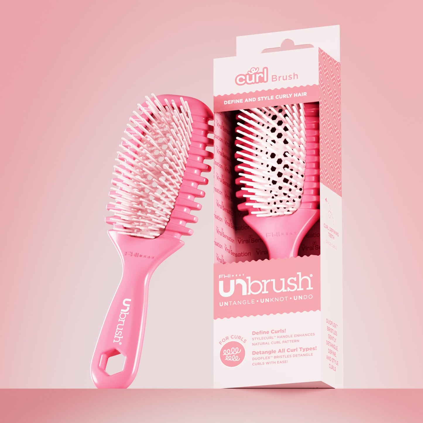 FHI Heat UNbrush Curl Defining Brush - Wavy, Coily, and Curly Hair Brush with DuoFlex Bristles & StyleCurl Handle - for Gentle Detangling & Faster Beauty and Personal Care FHI Heat