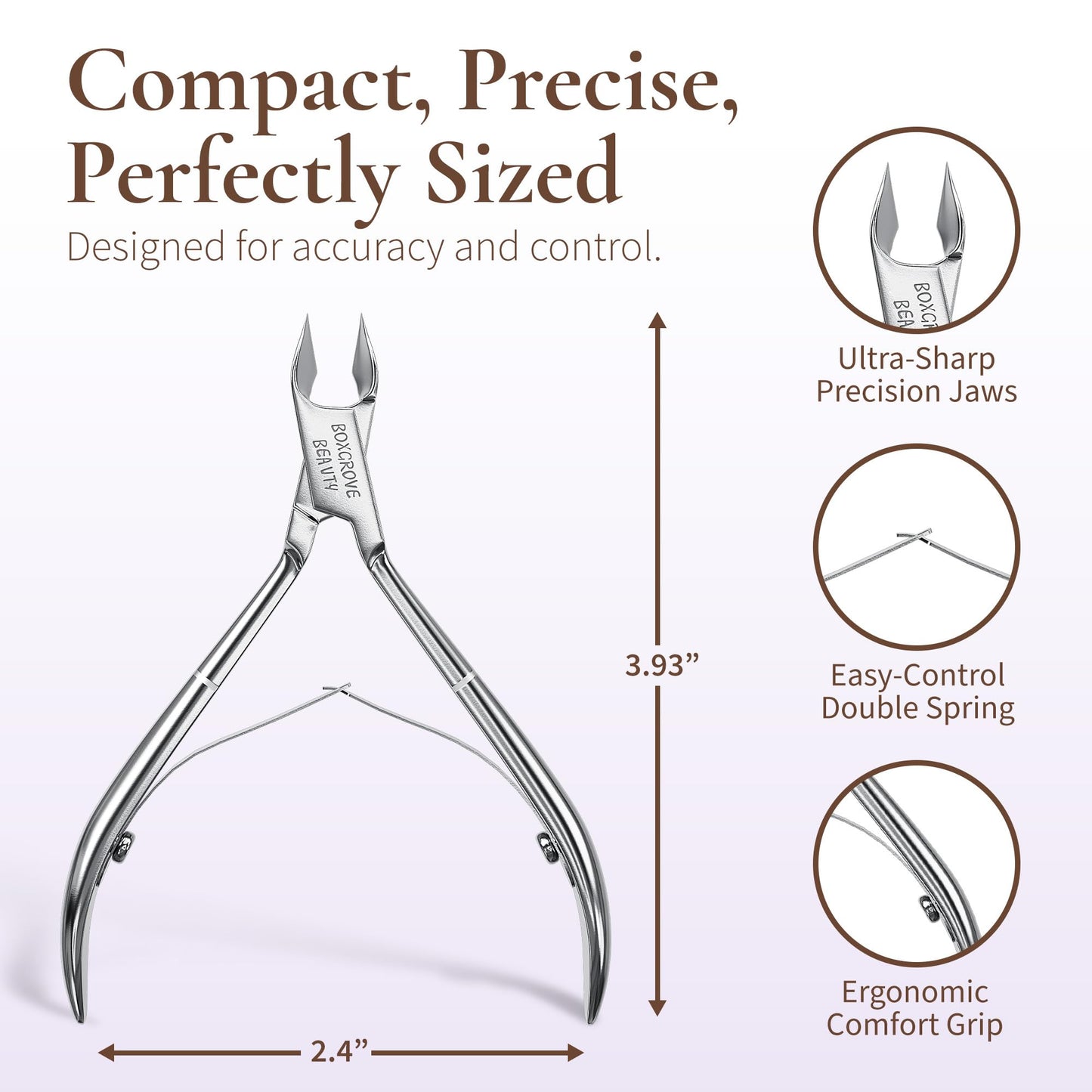 Professional Cuticle Cutter Trimmer Manicure Tools with Double Spring- Perfect Nail Care Tool for Manicure & Pedicure Beauty at Home/Spa/Saloon Beauty & Personal Care BOXGROVE BEAUTY