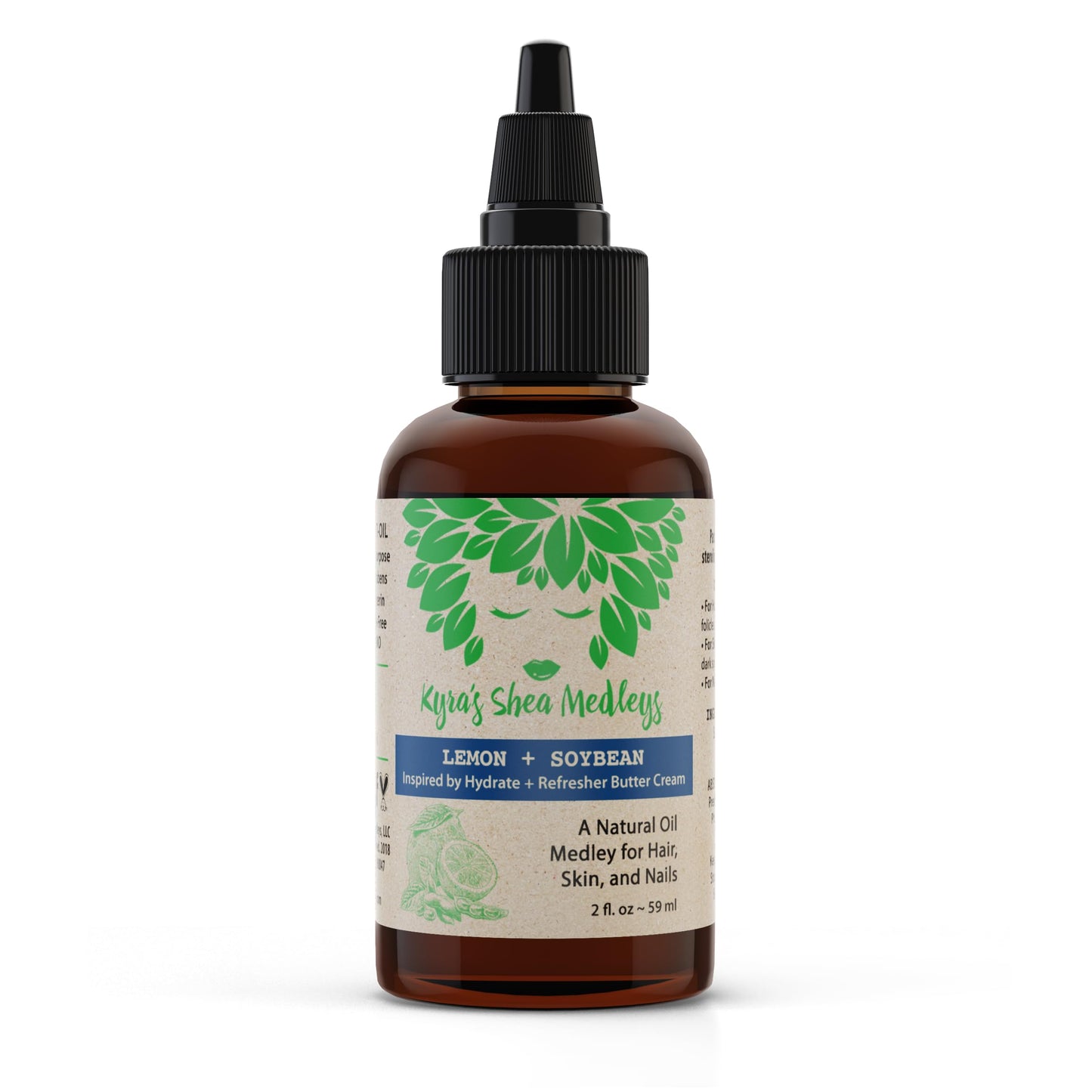 Multiuse Lemon + Soybean Oil Medley for Face, Body, and Hair - Natural Soya Bean Oil, Shea Nut Oil, Lemon Essential Oil, and Vitamin E - Seals in Beauty & Personal Care Kyra's Shea Medleys