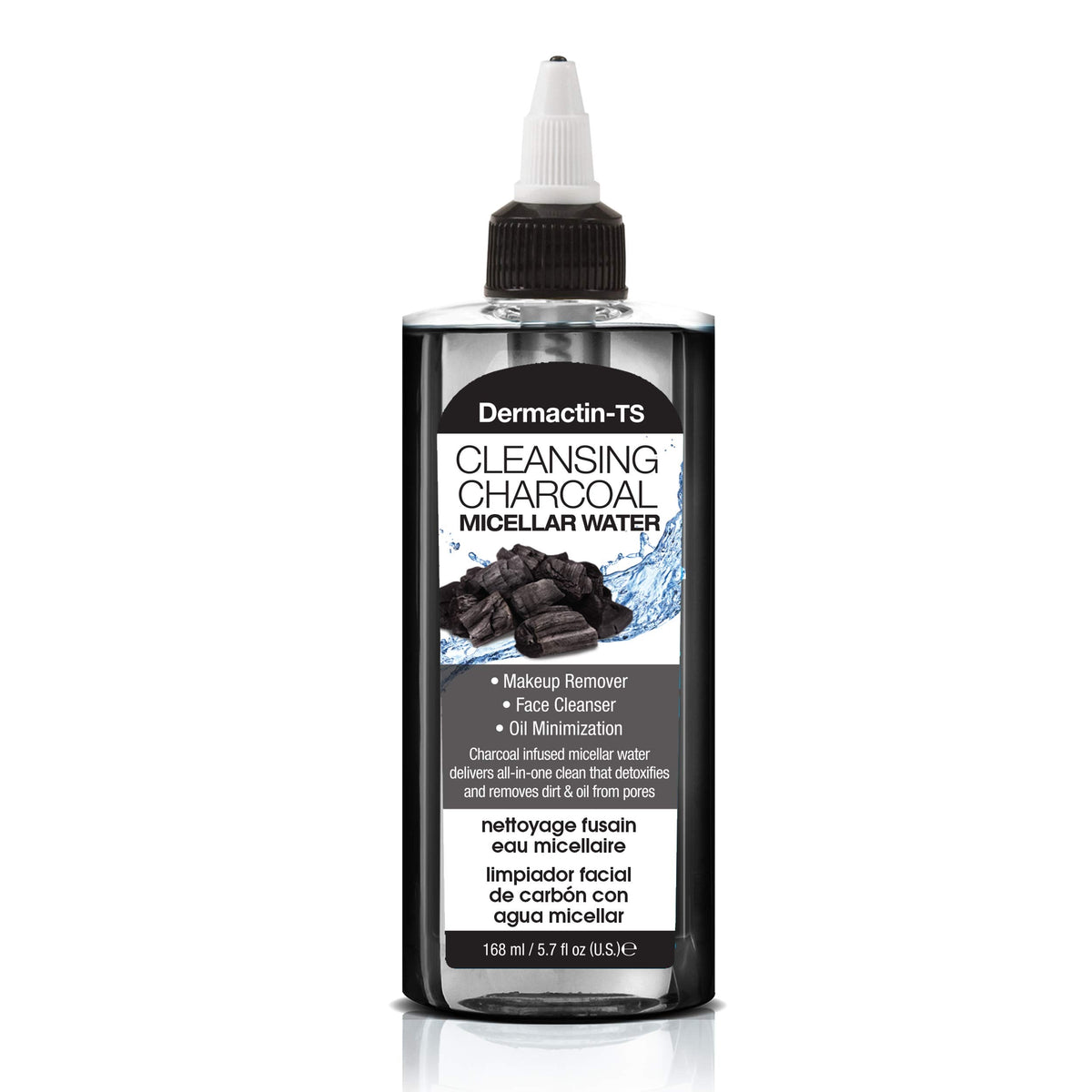Dermactin-TS Cleansing Charcoal Micellar Water Makeup Remover - Face Cleanser and Oil Minimizer 5.7 Ounce Beauty & Personal Care Dermactin