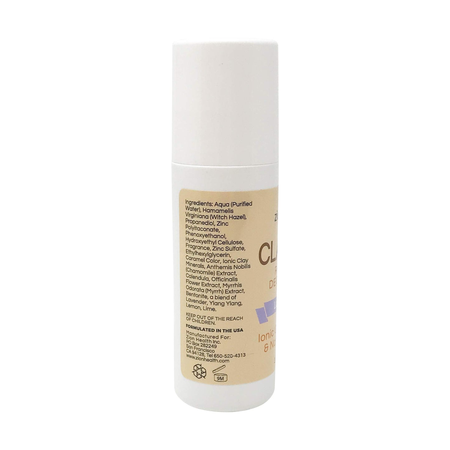 Clay Dry Roll On Lavender Zion Health 3 oz Roll On Beauty and Personal Care Zion Health