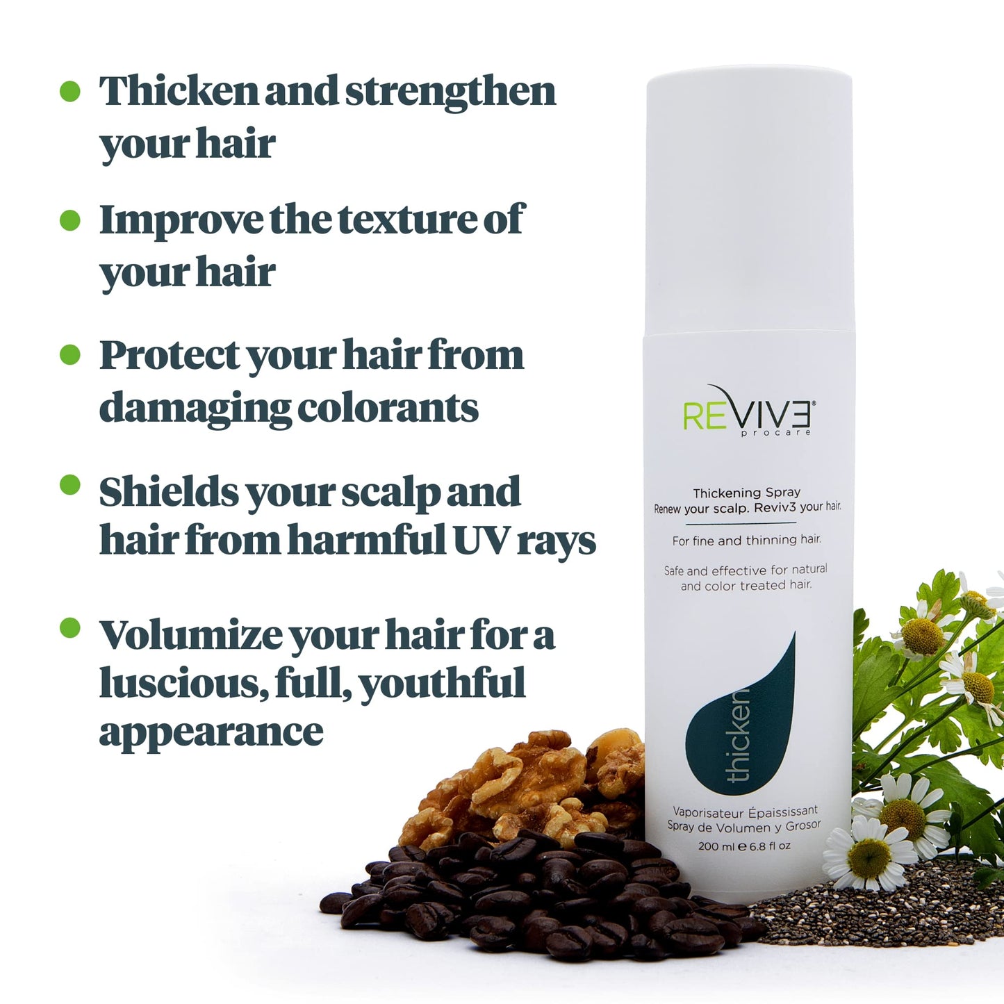 REVIV3 PROCARE Thicken Instant Thickening and Volumizing Spray with UV protection for hair, Plant Based with Walnut Extract and Essential Amino Acids Beauty & Personal Care REVIV3 PROCARE