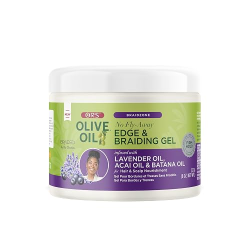 ORS Olive Oil Braidzone Edge & Braiding Gel with Lavender, Acai & Biotin for Hair & Scalp 8 oz Beauty & Personal Care ORS