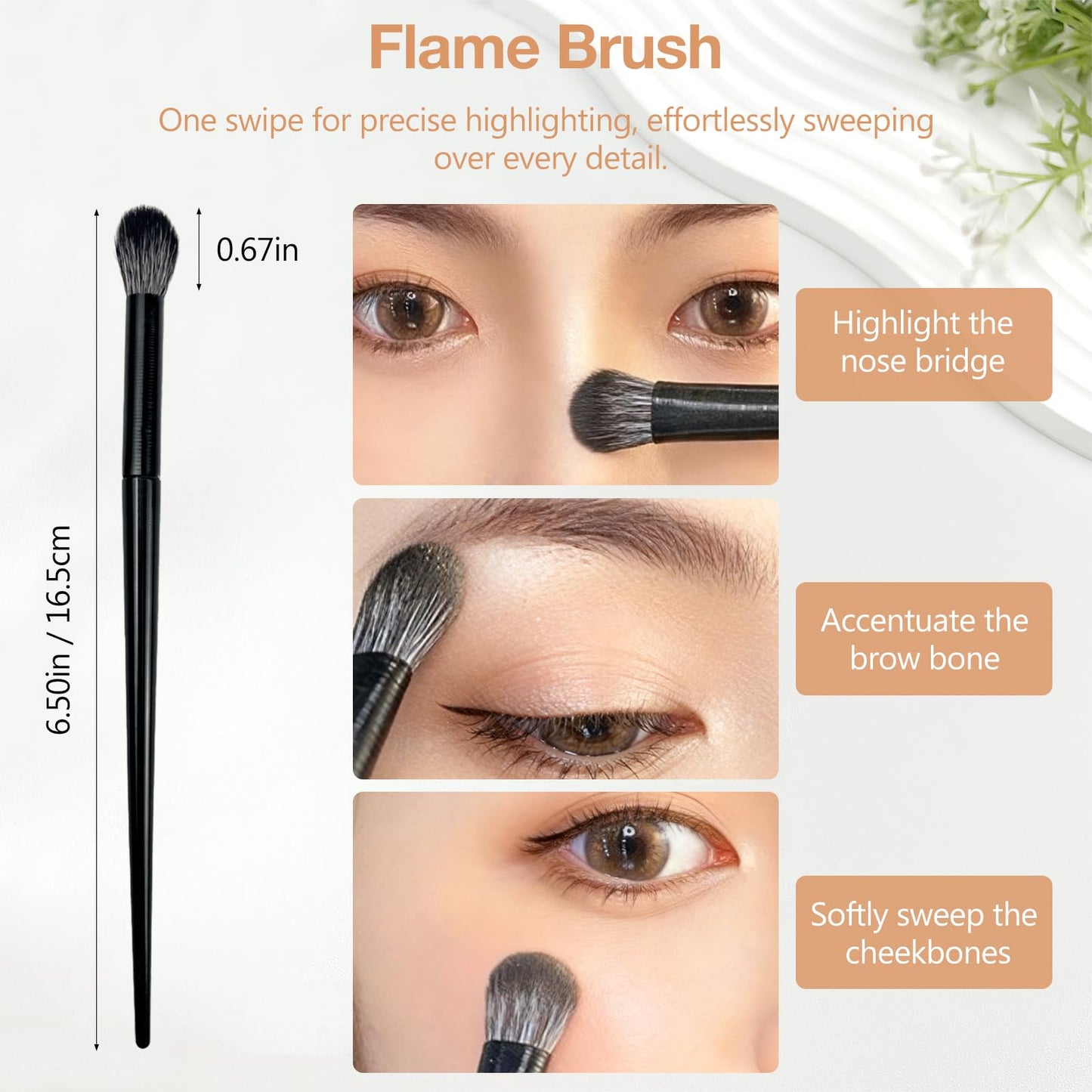 Fluffy Eye Brush - Multi-Purpose Eyeshadow & Concealer Brush for Soft-Focus Finish, Vegan & Cruelty-Free Synthetic Bristles Beauty & Personal Care Brvlsoc
