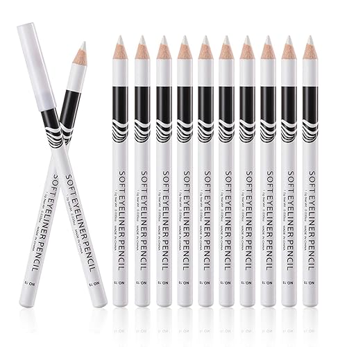 Fashionwu White Eyeliner Pencils Professional Use as Highlighter, Soft, Waterproof, Long-Lasting Eyeshadow, Eye Brightener, Beauty Makeup Tools Beauty & Personal Care Fashionwu