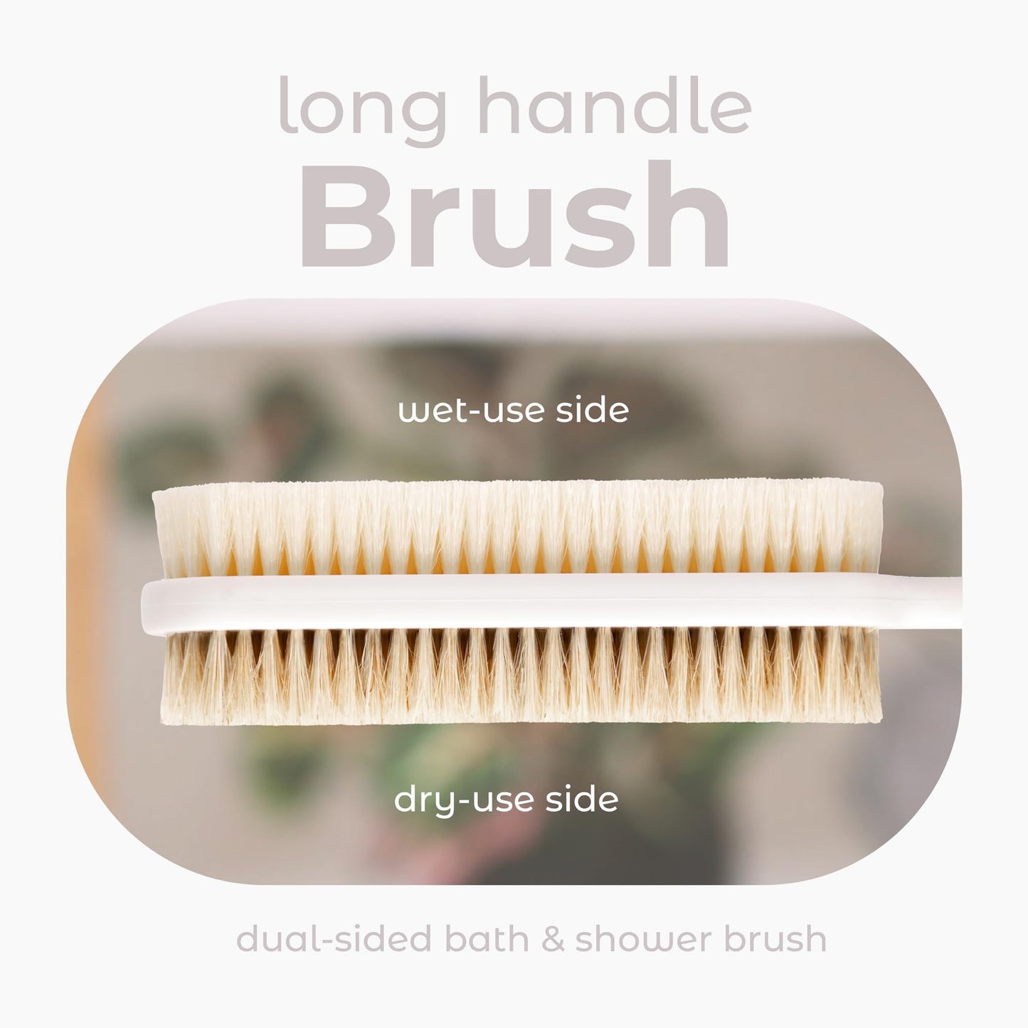 MainBasics Back Scrubber for Shower, Long Handle Body Brush with Dual-Sided Exfoliating and Soft Bristles, 15.75 Inch (White) Beauty & Personal Care MainBasics
