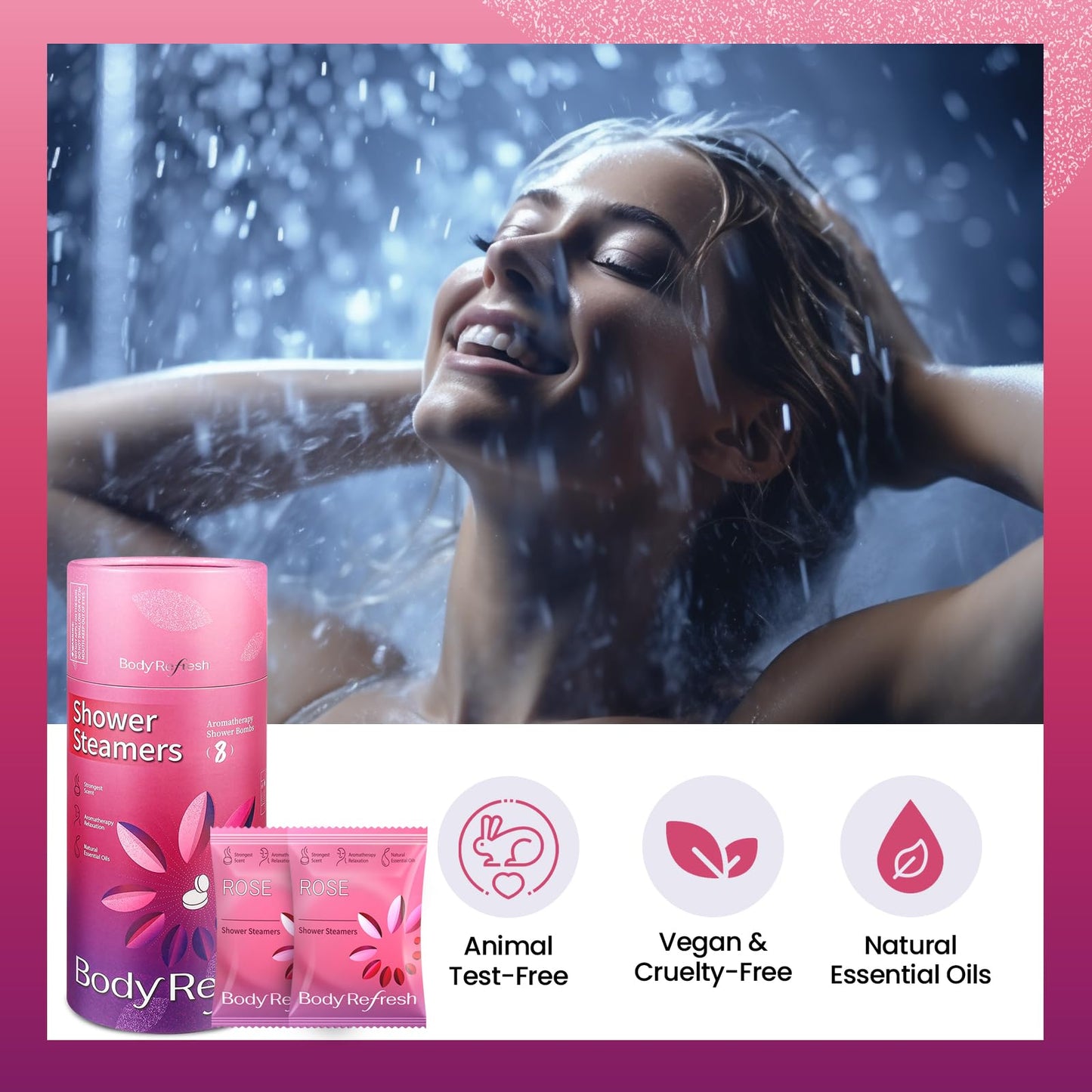 Shower Steamers Aromatherapy 8 Pack - Birthday Gifts for Women Mom Wife, Shower Bombs with Natural Essential Oils for Stress Relief Home Spa Beauty and Personal Care BodyRefresh