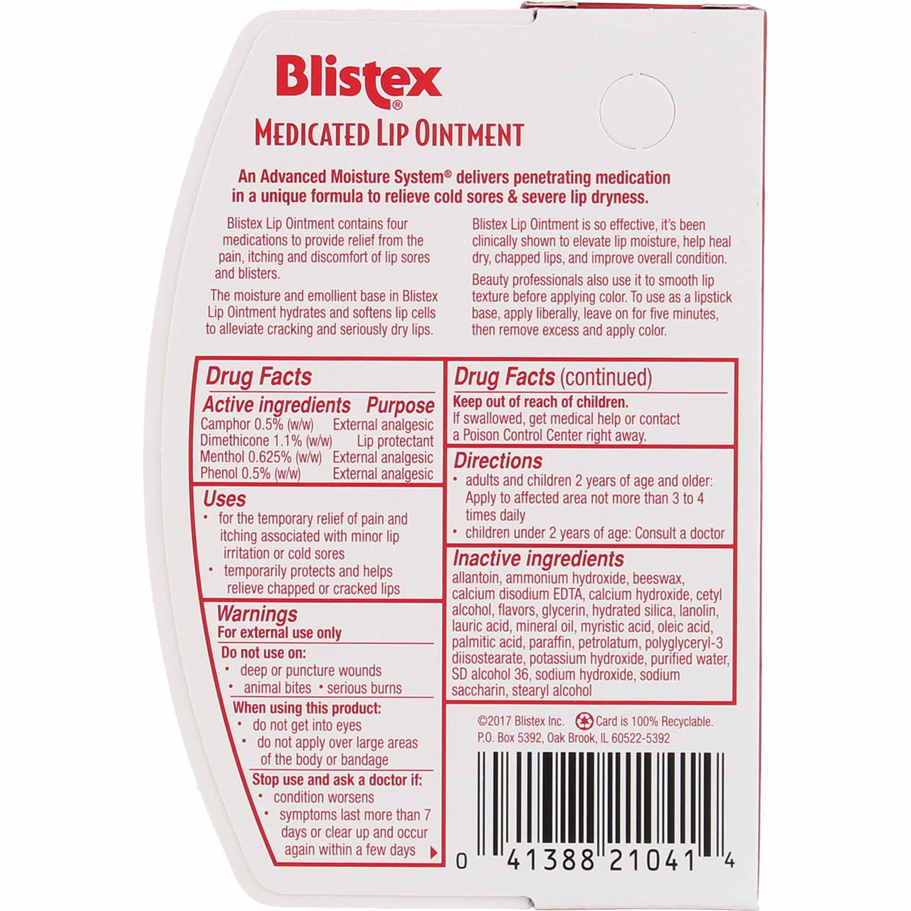 BLISTEX Medicated Ointment 0.35 OZ Beauty and Personal Care Blistex
