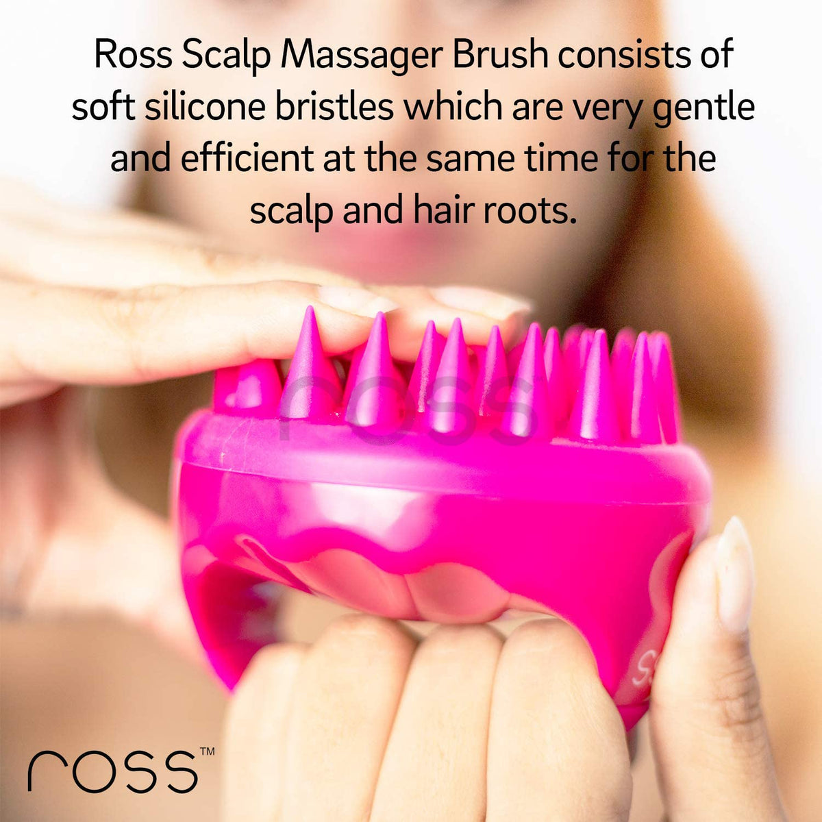 Ross Hair Scalp Massager Shampoo Brush with Soft Silicone Bristles for Anti Dandruff, Exfoliating with Scalp Care Manual Head Massager, 1 Count (Pack