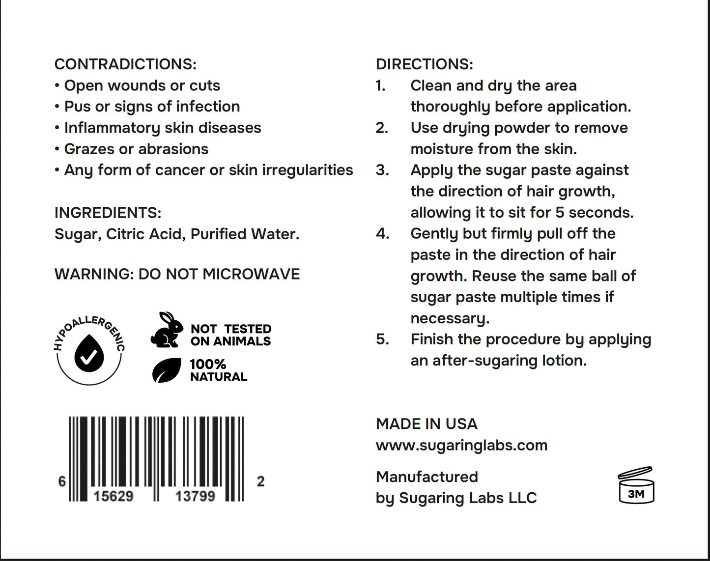 Sugaring Paste FORMULA PRO for Hair Removal FIRM for Brazilian Bikini and Underarms, Sugar Wax Kit for Hot Weather 49 oz / 3lb Beauty and Personal Care Sugaring Labs