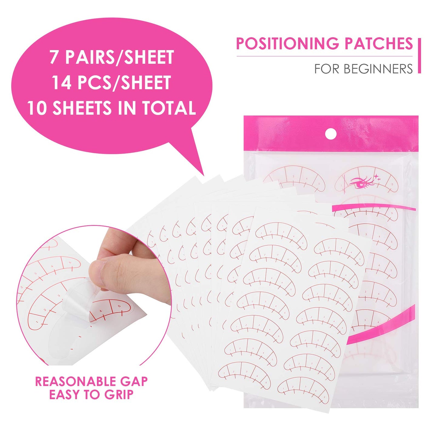 140 Pcs Paper Patches, 3D Eyelash Under Eye Pads,Eye Mapping Stickers, Patch Lash False, Eyelash Extension Paper Patches Beauty & Personal Care Lurrose