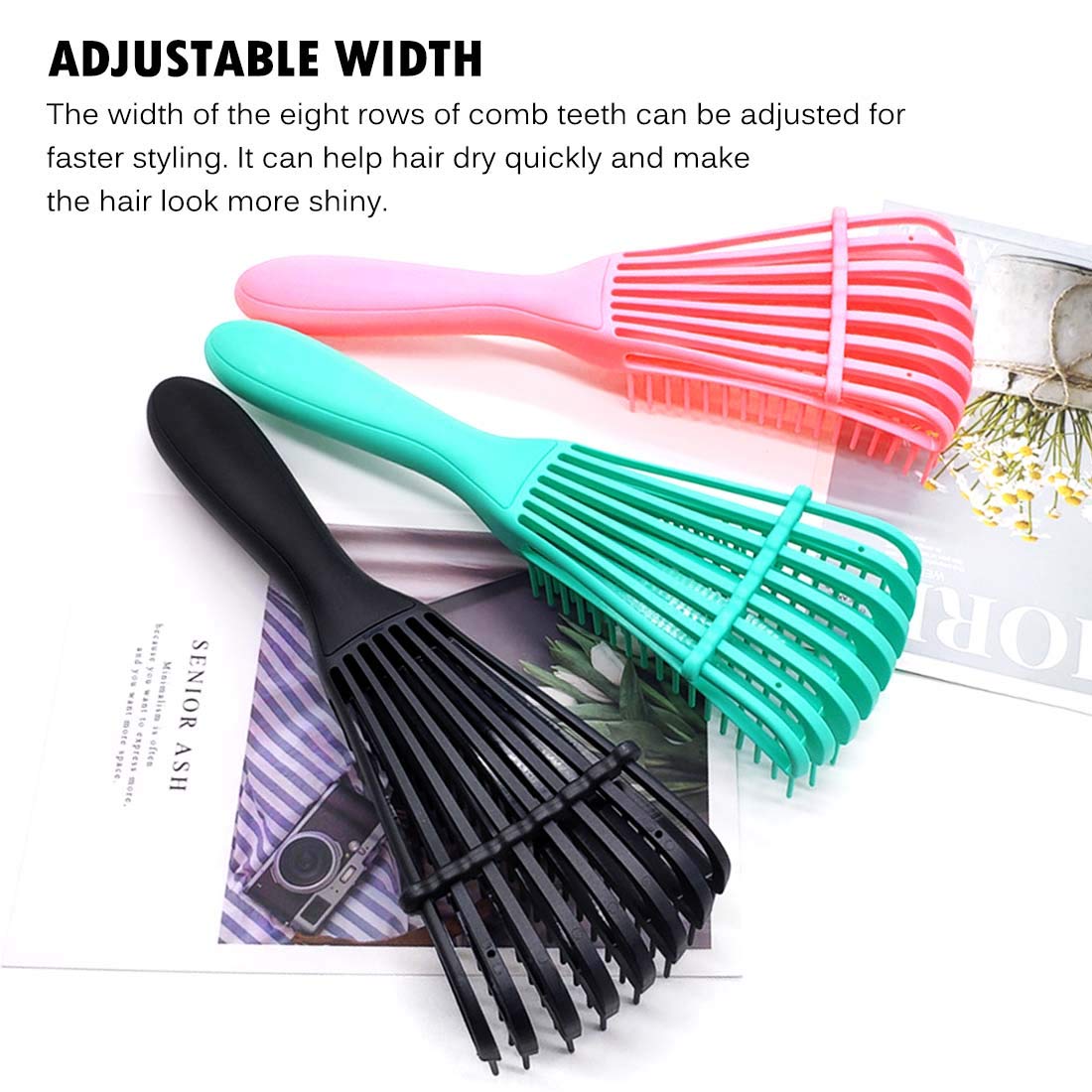 A.DASHER Hair Brush for Women's Afro America/African Hair Textured 3a to 4c, Kinky Wavy/Curly/Coily/Wet/Dry/Oil/Thick/Long Hair, Knots Detangler Scalp Beauty & Personal Care A.DASHER