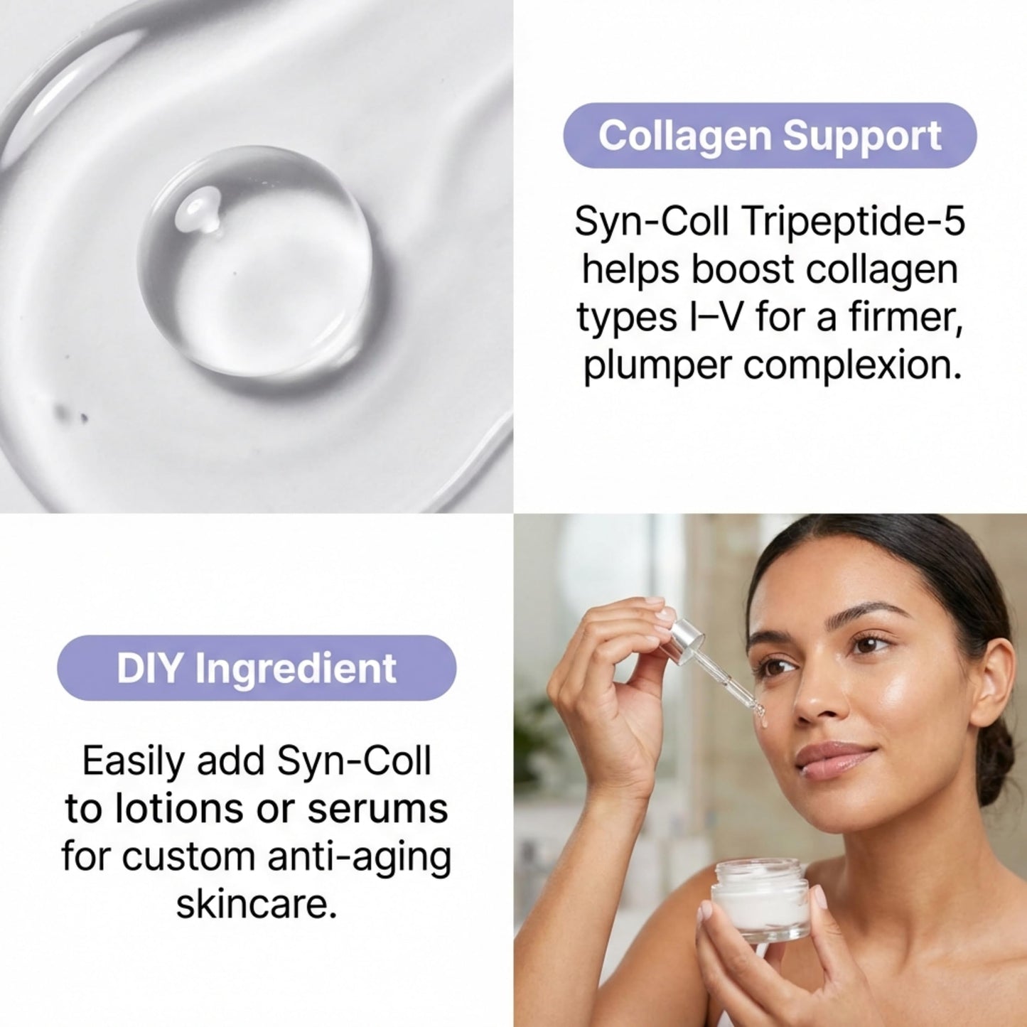 Skin Perfection Syn-coll Tripeptide-5 Boost Collagen Hydrate Epidermis Smoother Less Wrinkles Anti-aging Diy Skincare Active Making Lotion Serums Beauty & Personal Care Skin Perfection