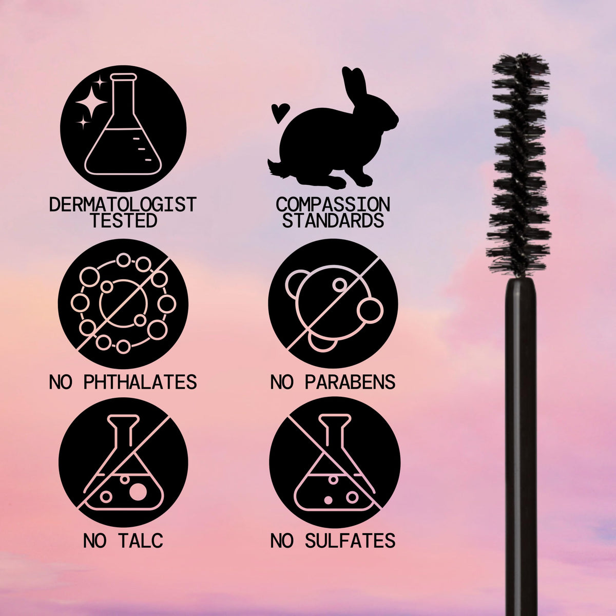 Pacifica Vegan Collagen Fluffy Lash Mascara - Black Thickening & Lengthening Mascara with Plant Fibers, Full Fluffy Lashes, Vegan & Cruelty-Free, 0.24