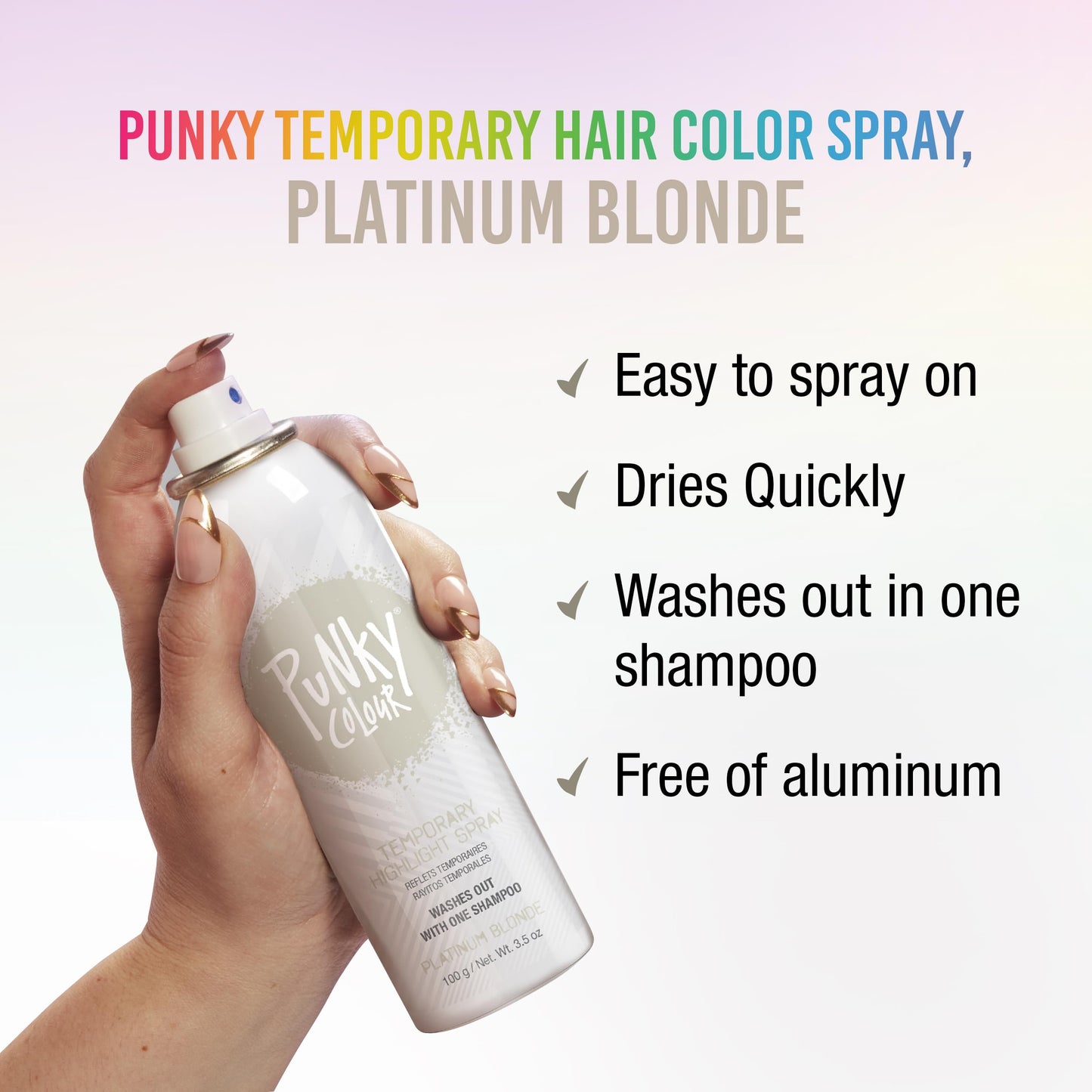 Punky Temporary Hair Highlight Spray, Platinum Blonde, 3.5 oz, 1-Pack Beauty & Personal Care Punky