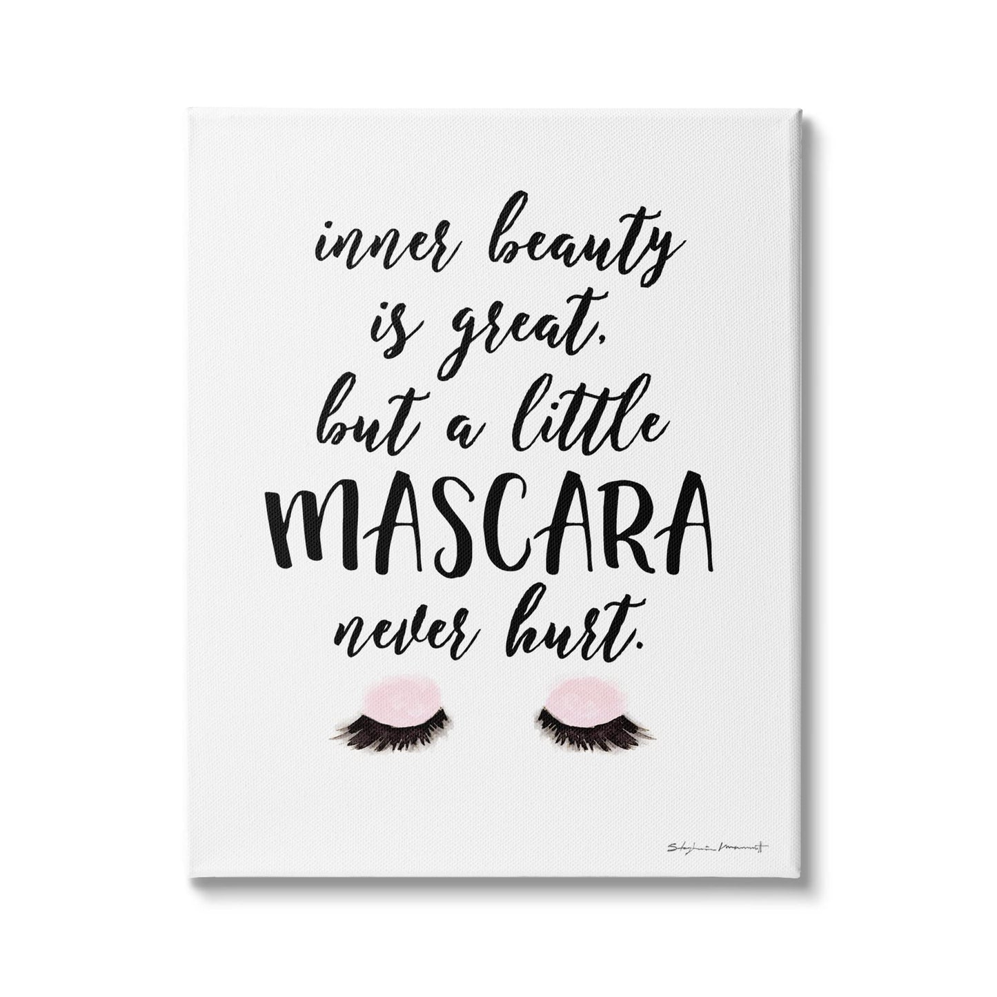 Stupell Industries A Little Mascara Never Hurt Phrase Glam Lashes Beauty & Personal Care Stupell Industries