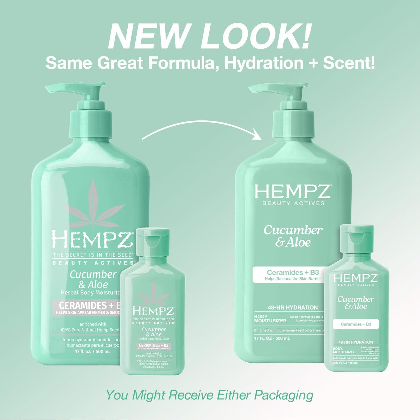 Hempz Body Lotion - Cucumber & Aloe Herbal Limited Edition Daily Moisturizing Cream, Shea Butter, Aloe, Cucumber Extract Body Moisturizer - Skin Care Beauty & Personal Care Hempz
