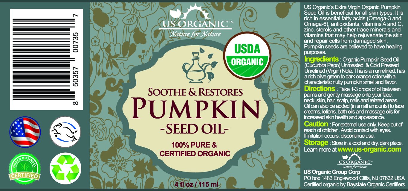 US Organic Pumpkin Seed Oil, USDA Certified Organic,100% Pure & Natural, Cold Pressed Virgin, Unrefined in Amber Glass Bottle w/Glass Eyedropper Beauty & Personal Care US Organic