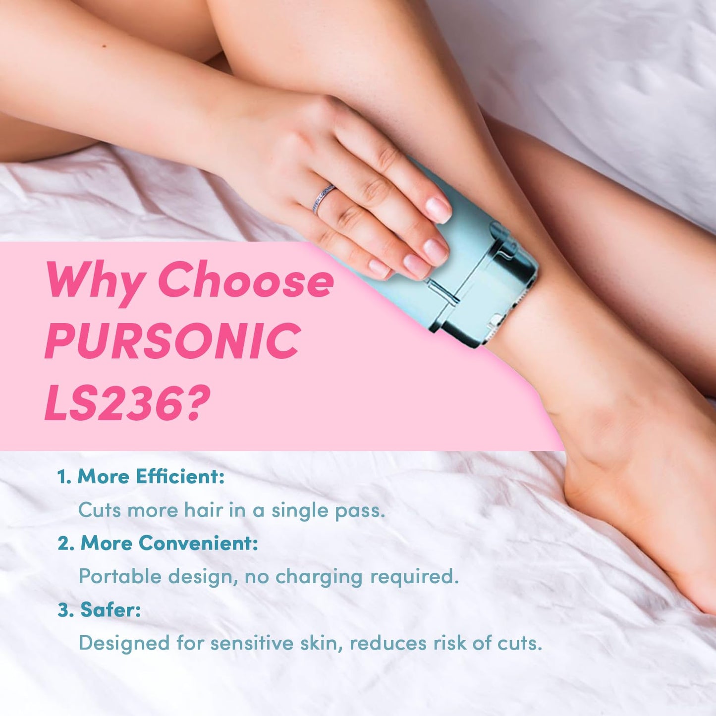 PURSONIC Electric Shaver for Women - Painless Facial Hair Remover, Bikini & Pubic Trimmer, Epilator Beauty and Personal Care PURSONIC