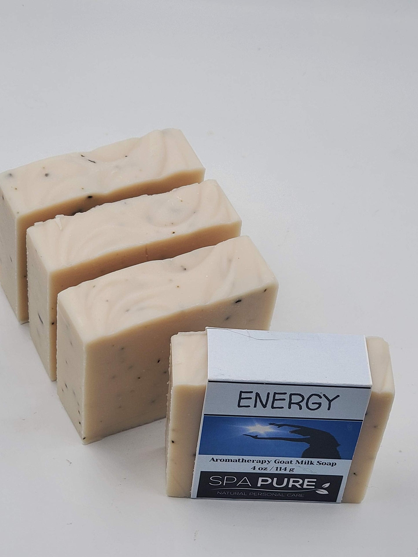 Spa Pure Aromatherapy Goatmilk Soap: Energy, made with plant based ingredients, essential oils, all natural, 4.5 oz each (Energy) Beauty & Personal Care Spa Pure