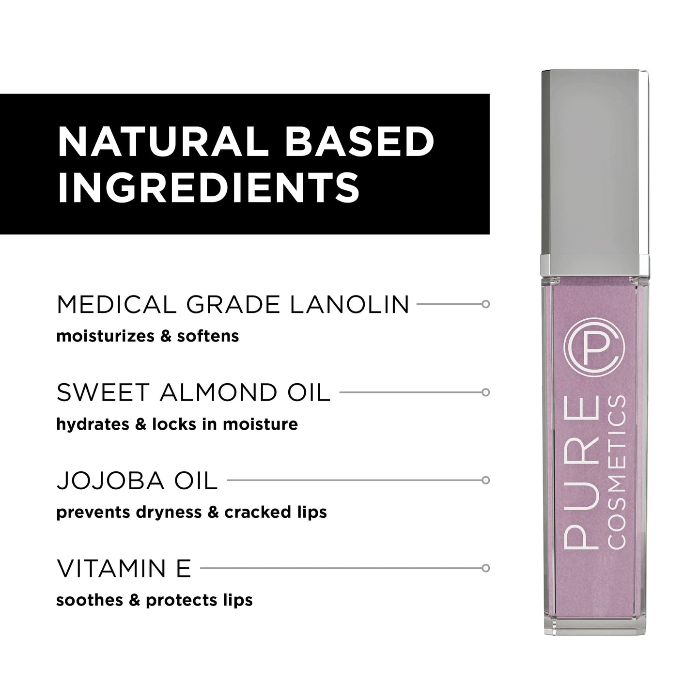 Pure Illumination Light-Up Lip Gloss with LED-Lit Applicator Brush + Side Mirror, Non-Sticky, Moisturizing Hydrating Lip Glosses with Lanolin, Jojoba Beauty & Personal Care Pure Cosmetics